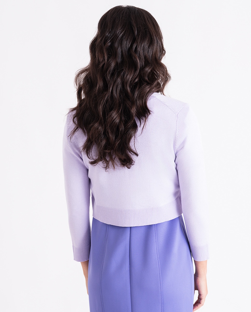 Casaco de mulher com manga comprida Lilás-5