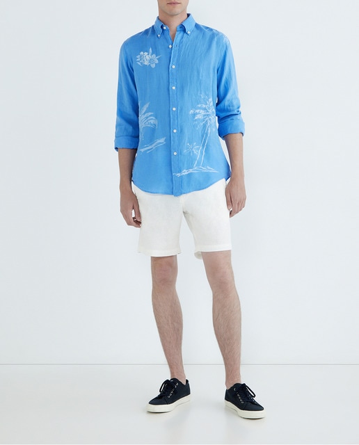 Imagen 0 de Pantalón corto de hombre Regular fit de lino