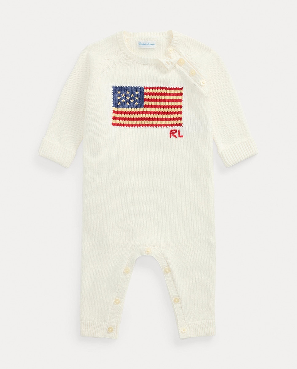 Babygrow Unissexo de Algodão com Bandeira Cru-1