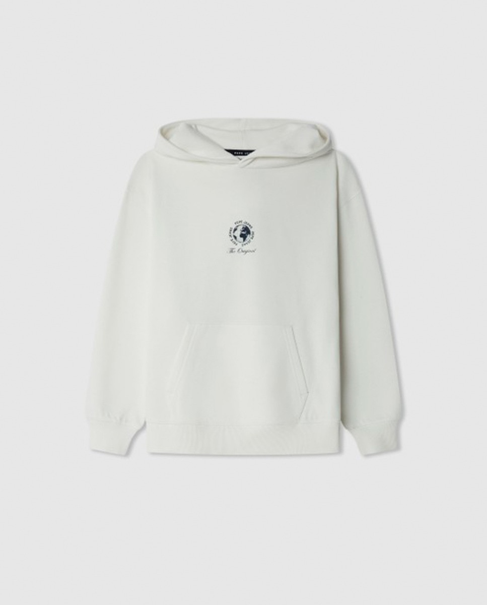 Sweatshirt com Capuz com Logótipo Cru-1