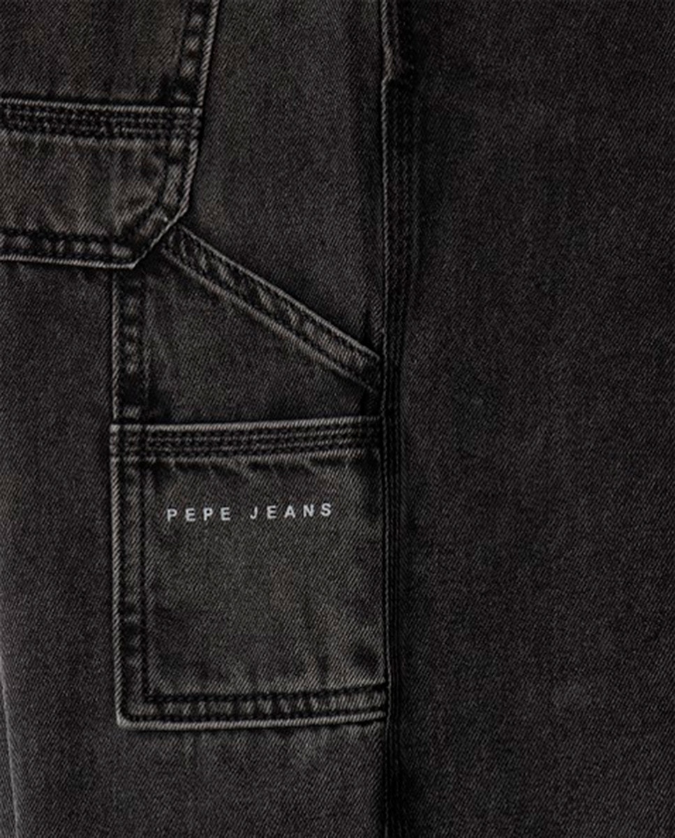 Jeans Loose Fit Dan Preto-4