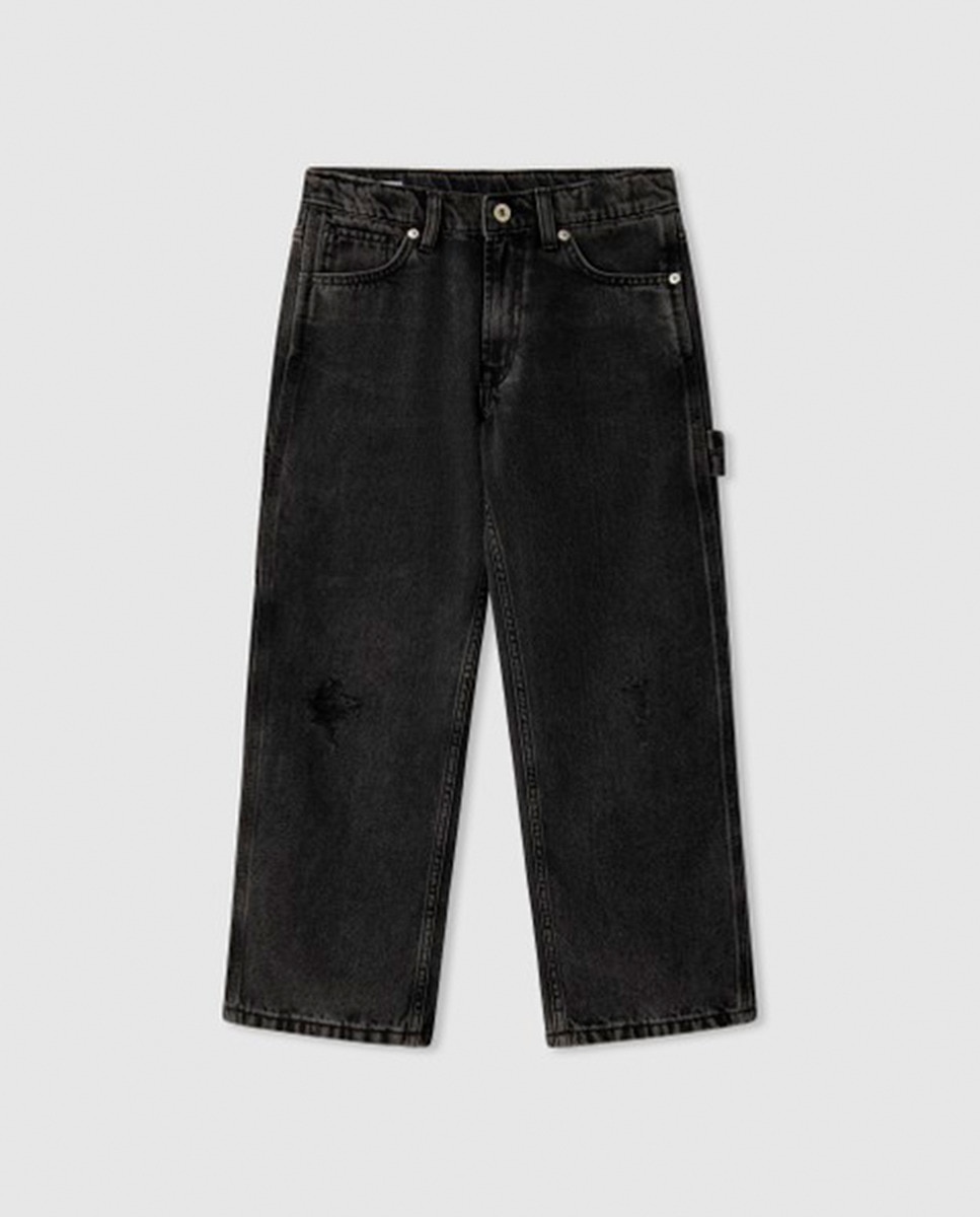 Jeans Loose Fit Dan Preto-1