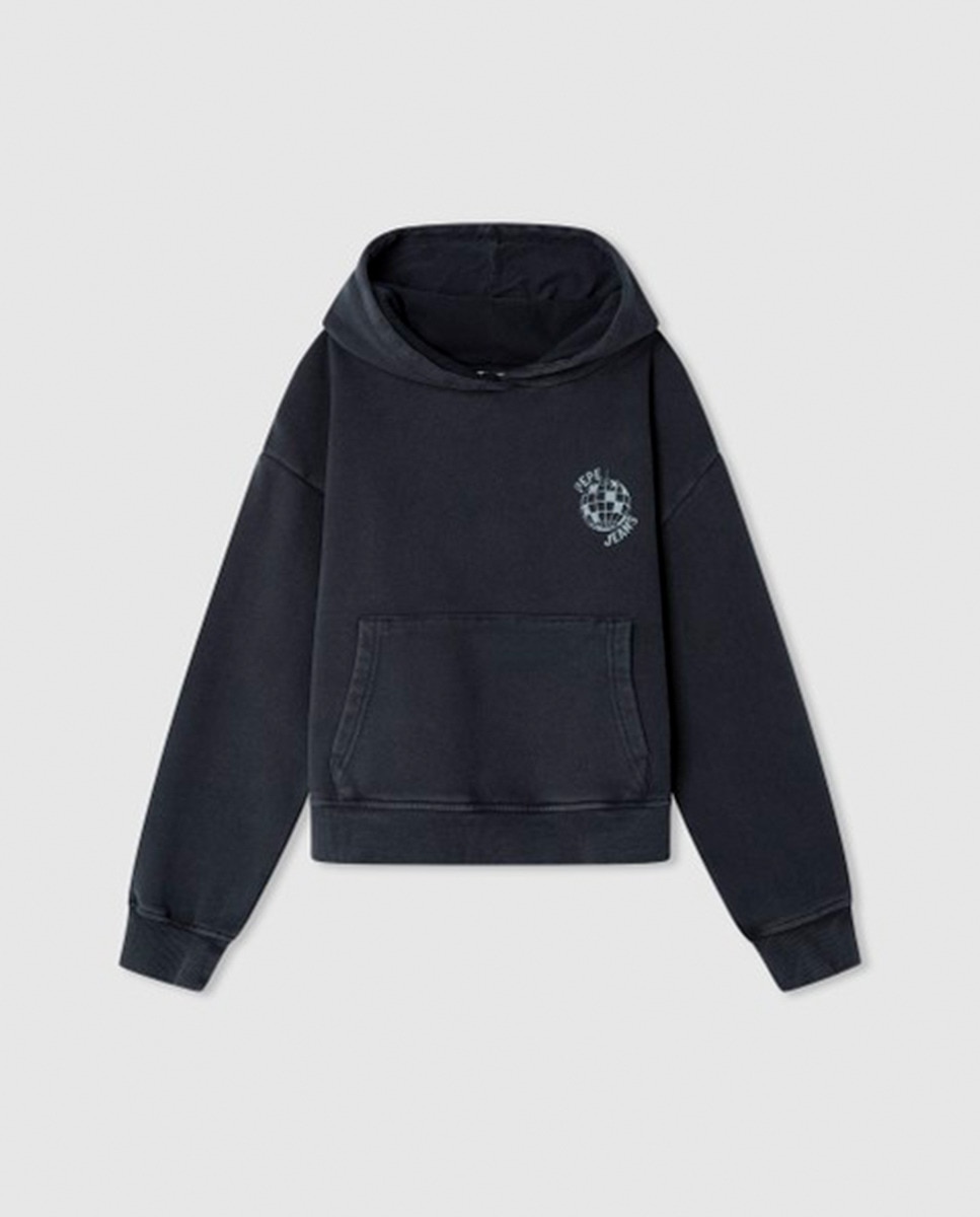 Sweatshirt com Capuz Ava Preto-1