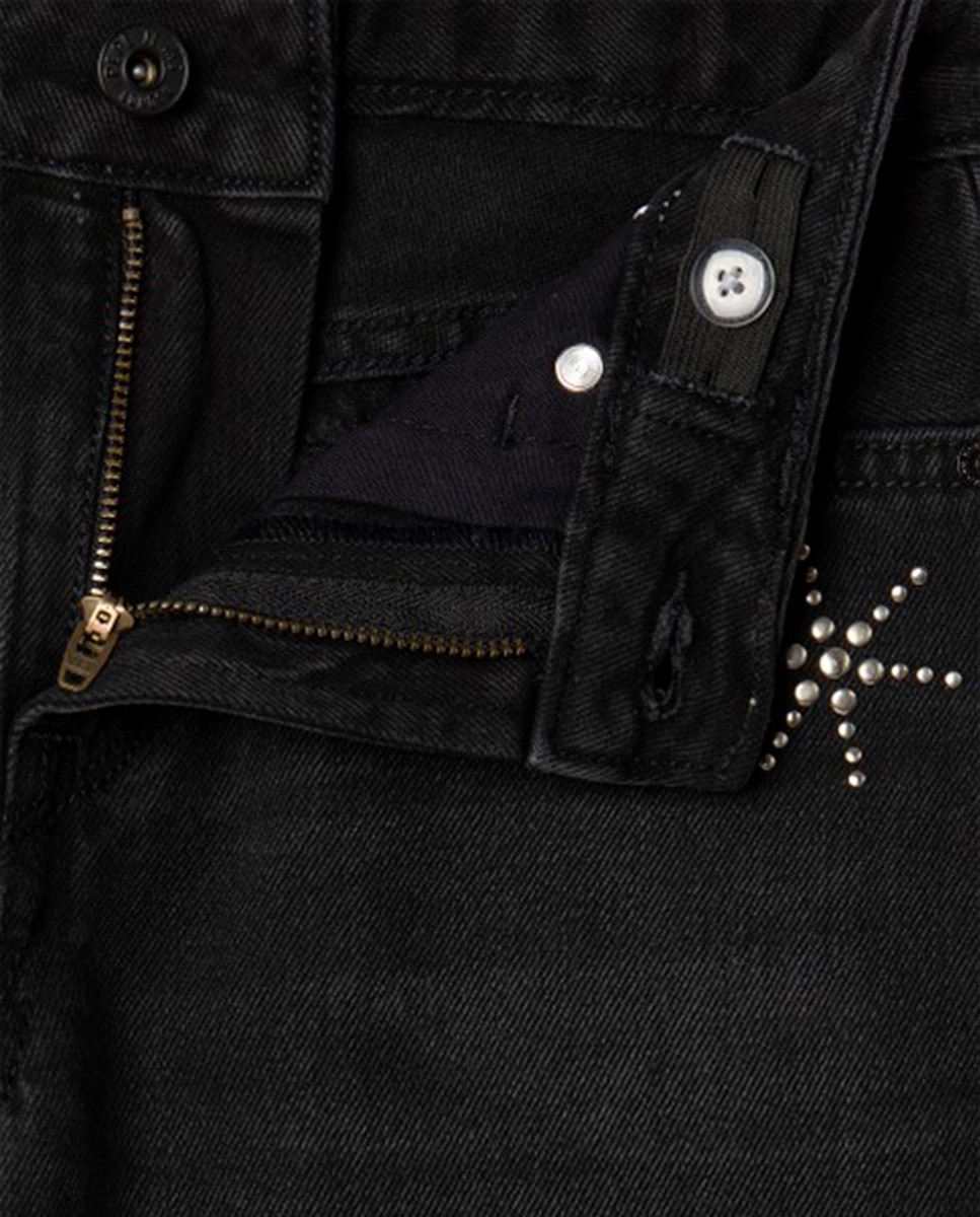 Jeans com Tachas Lexy Black Studs Preto-3