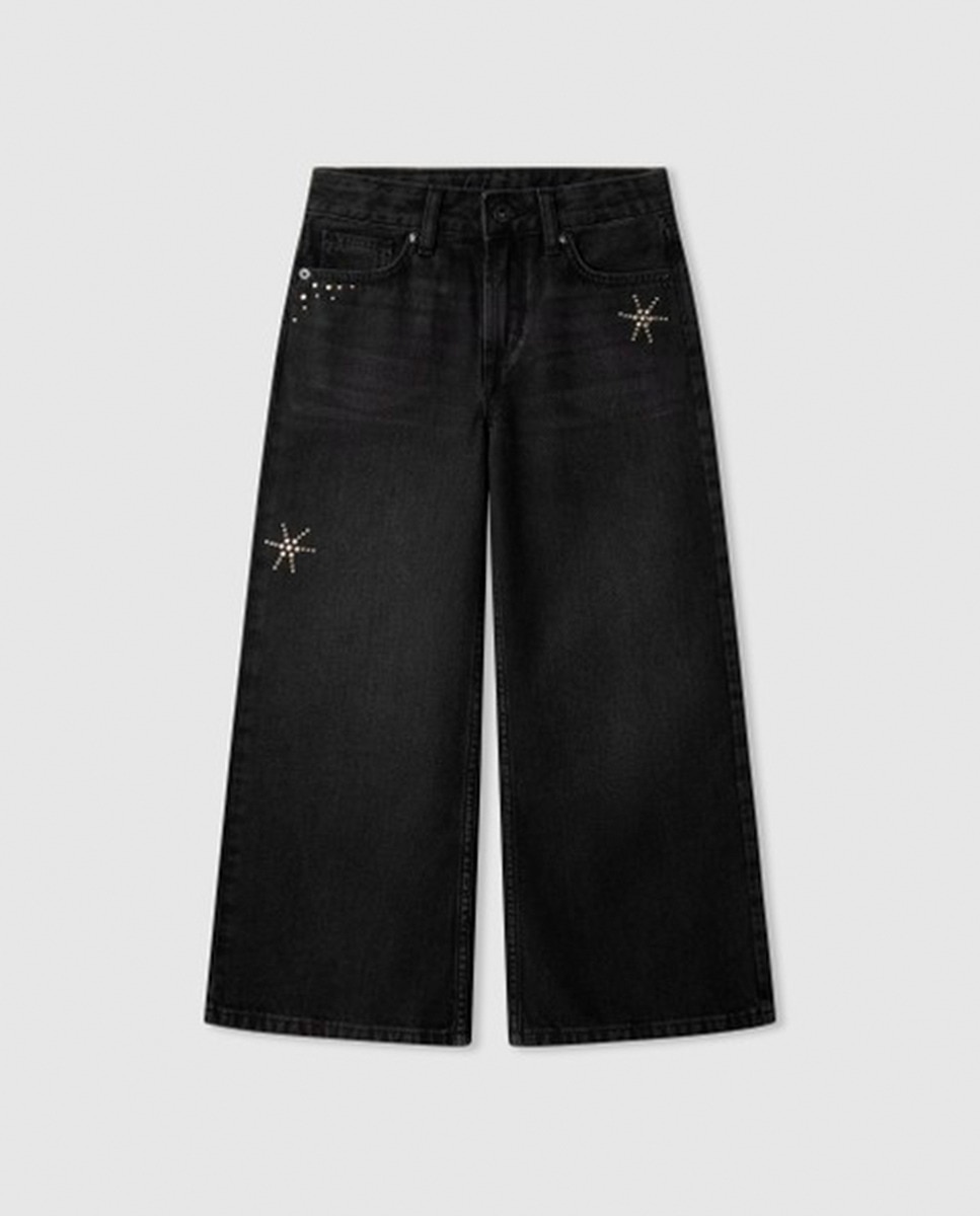 Jeans com Tachas Lexy Black Studs Preto-1