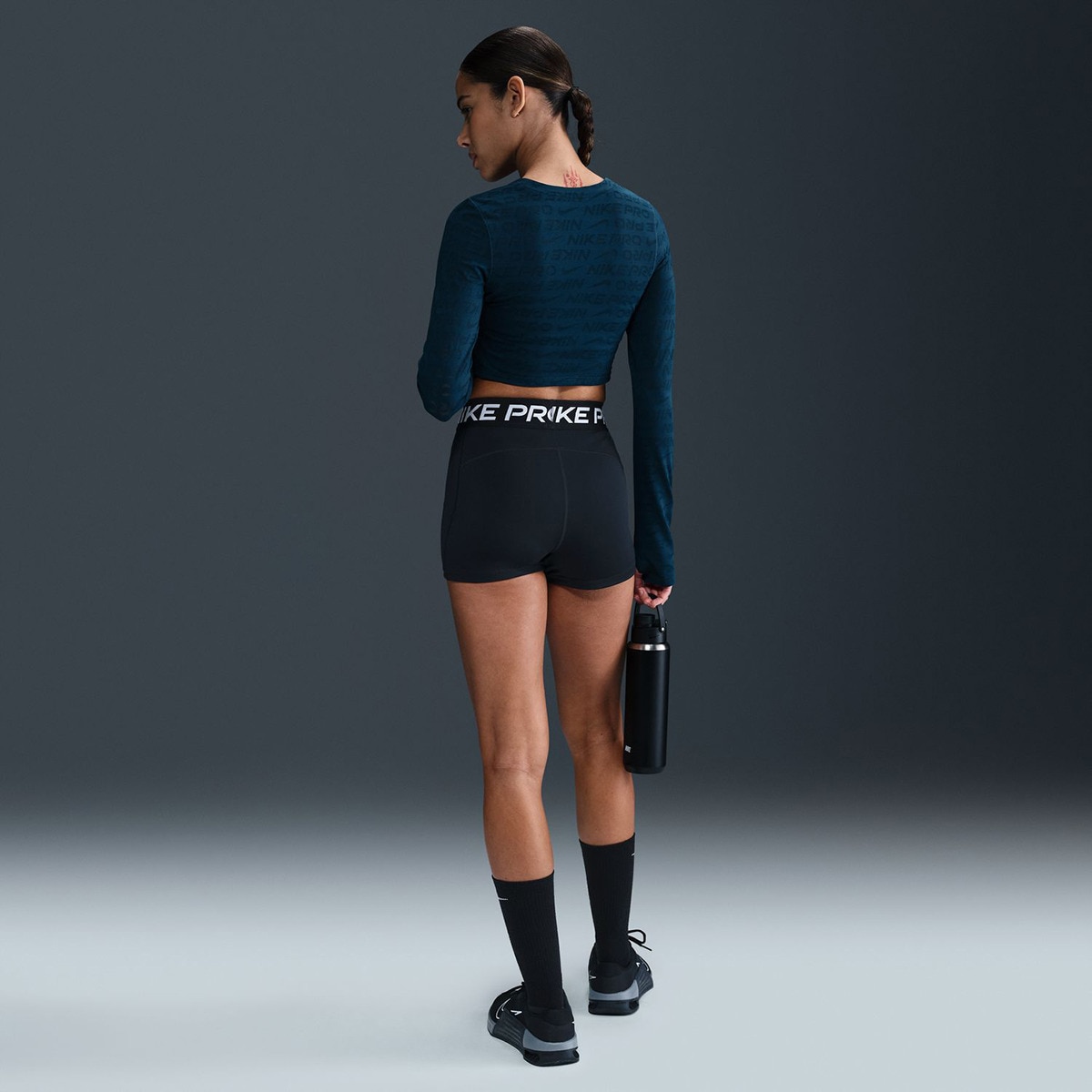 T-shirt de mulher Pro Nike Azul-marinho-8