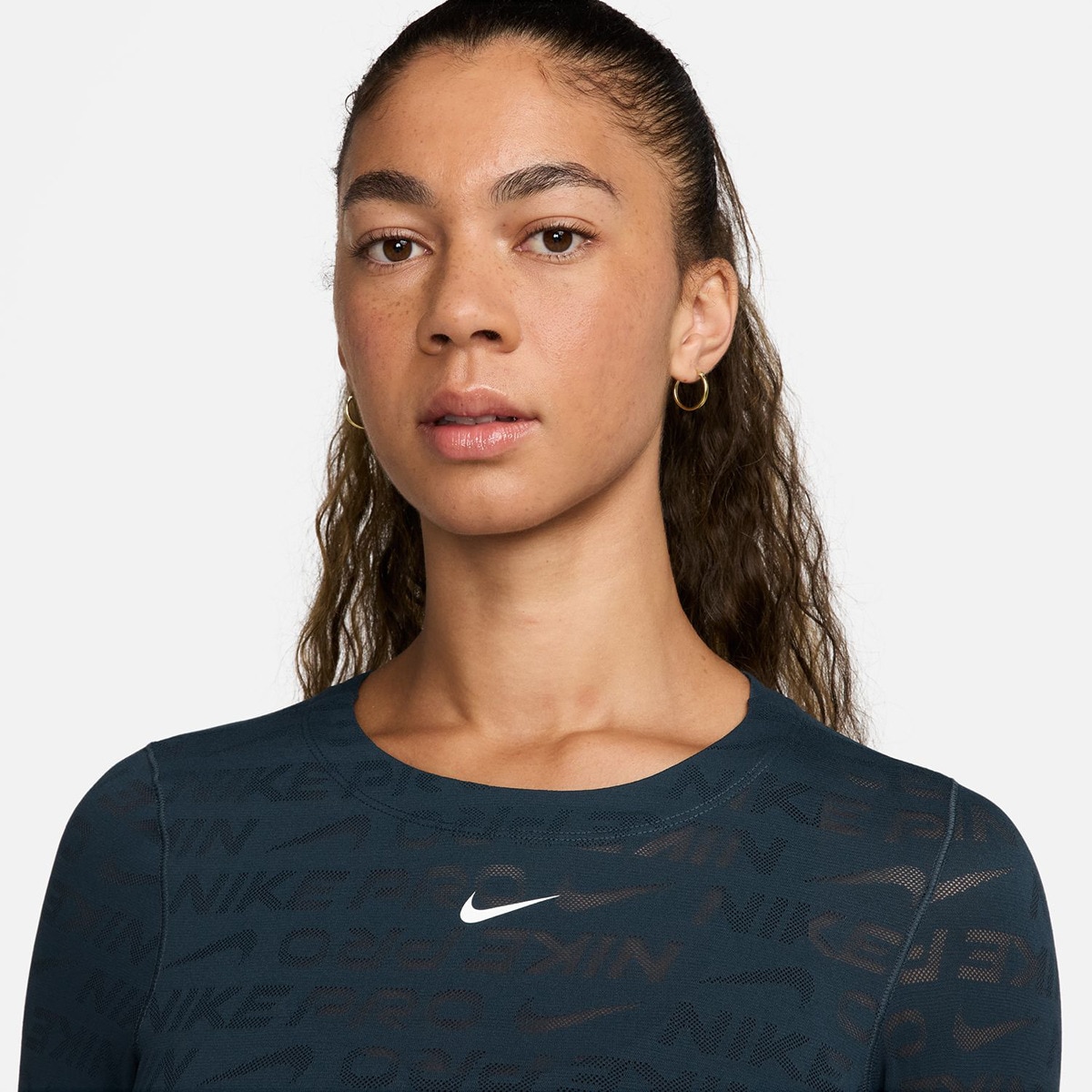 T-shirt de mulher Pro Nike Azul-marinho-6