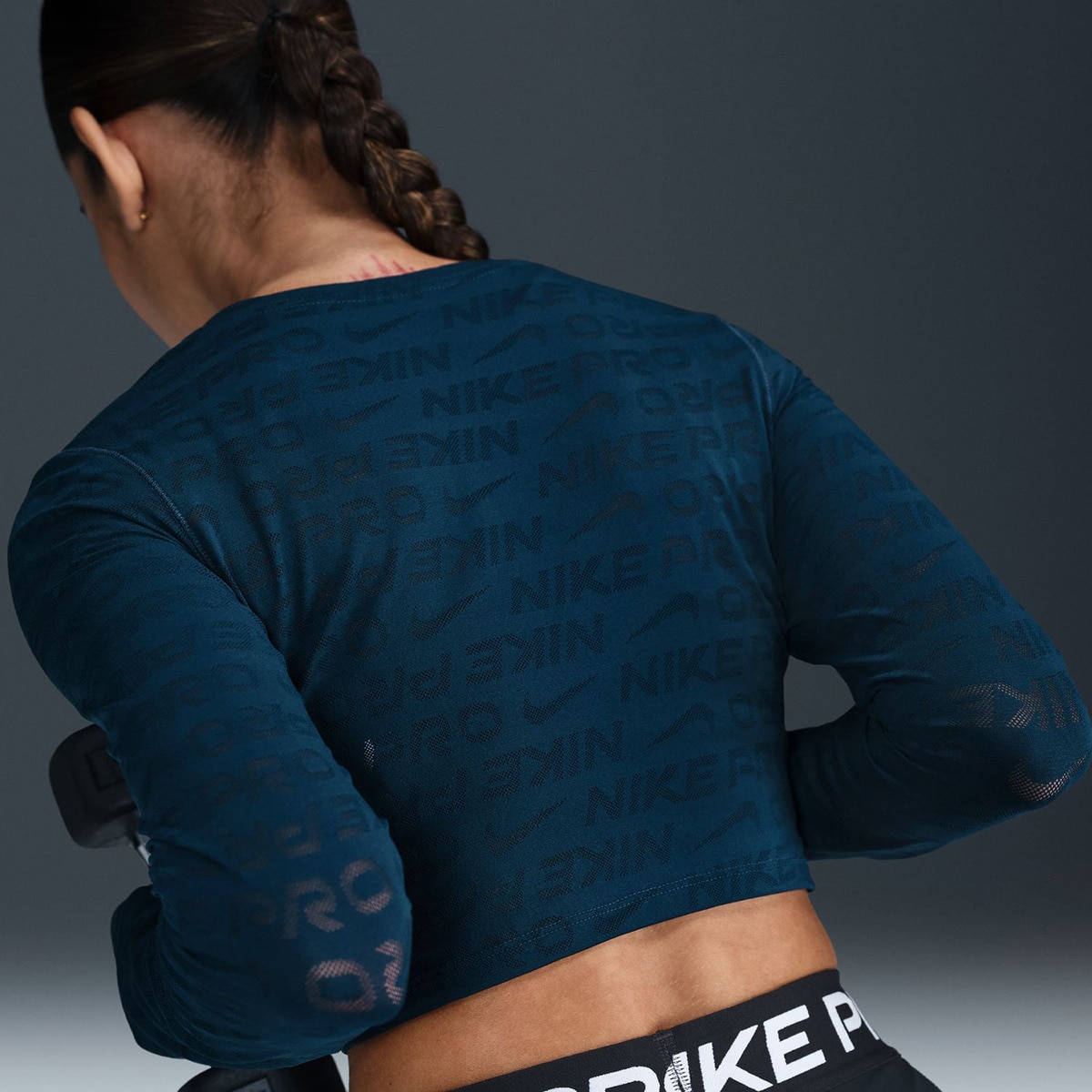 T-shirt de mulher Pro Nike Azul-marinho-4