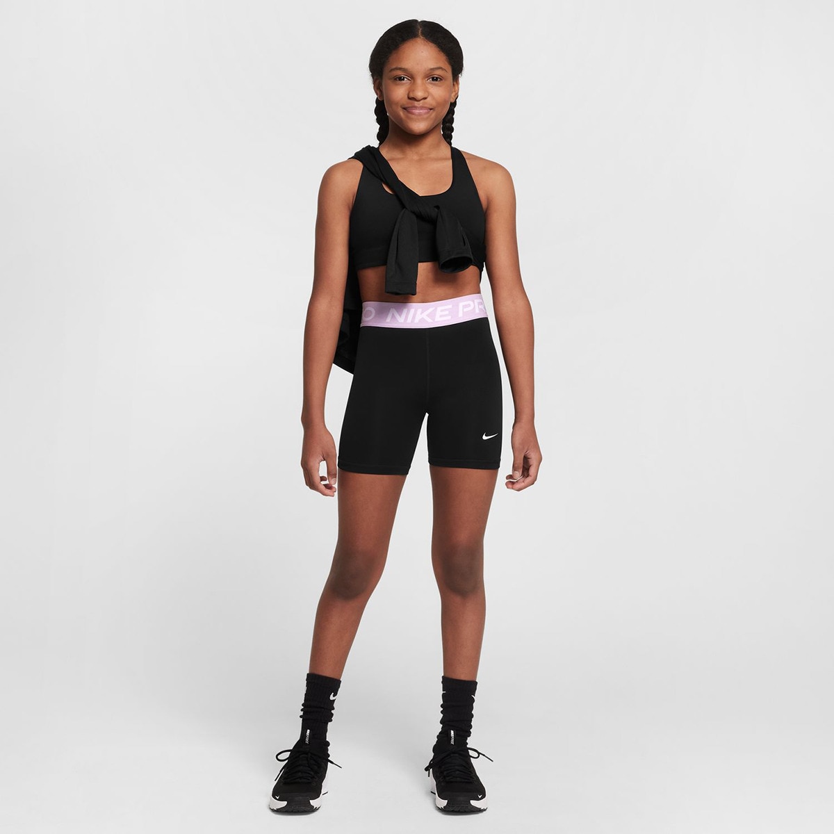 Leggings Tipo Calções de Menina Pro Preto-6