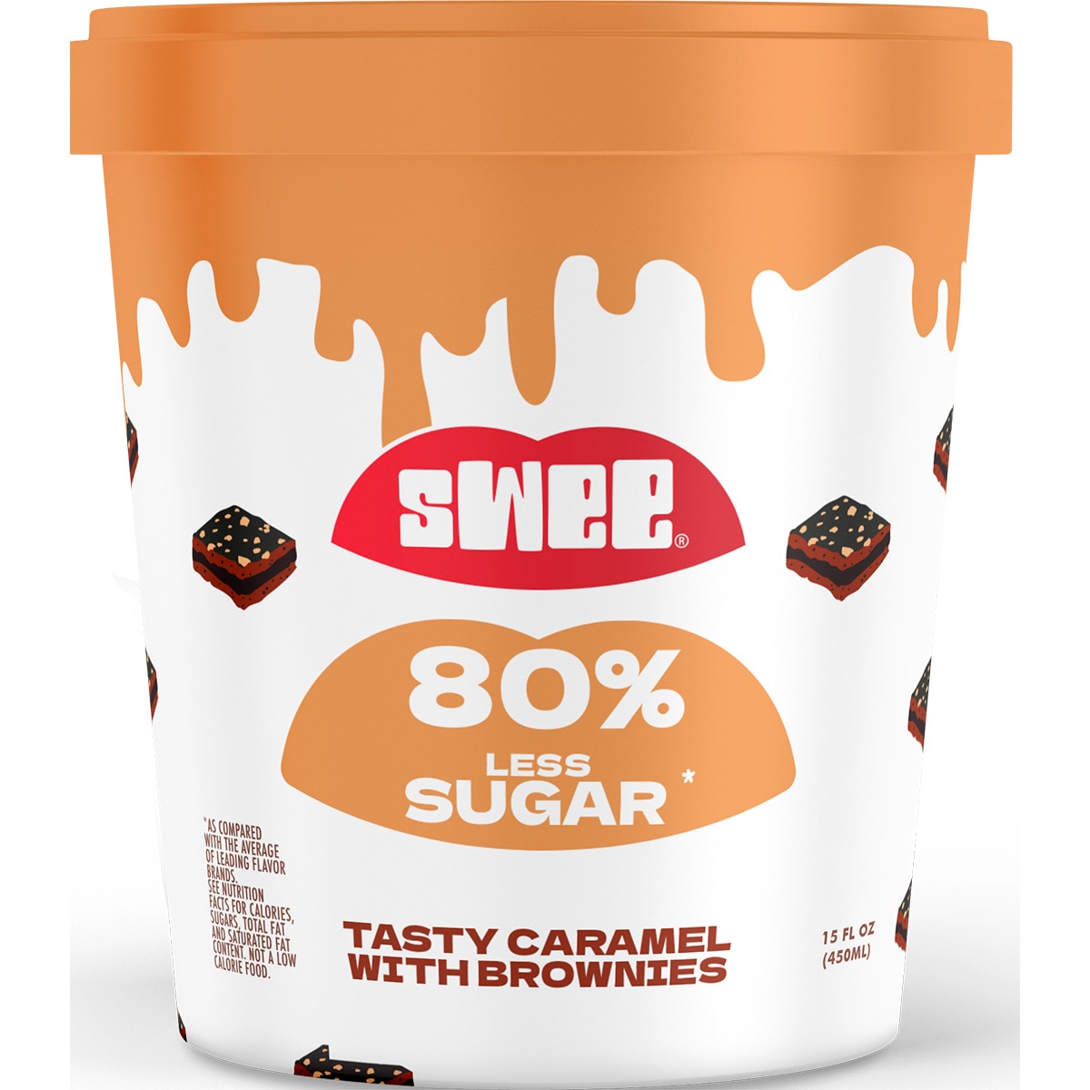 Gelado Vegetal Tasty Caramel With Brownies embalagem 450 ml