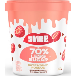 Gelado Vegetal Date Night Fondue Strawberry With Chocolate Chips embalagem 450 ml - Swee