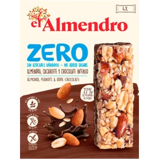 Barras de Amêndoas, Chocolate Negro 0% Açúcares embalagem 120 g - El Almendro