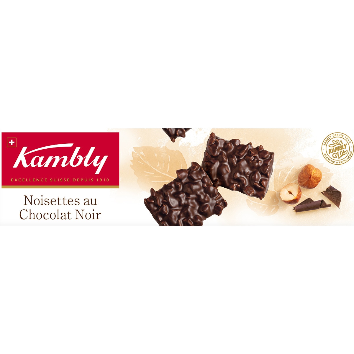 Bolachas Noisettes de Chocolate Preto embalagem 100 g