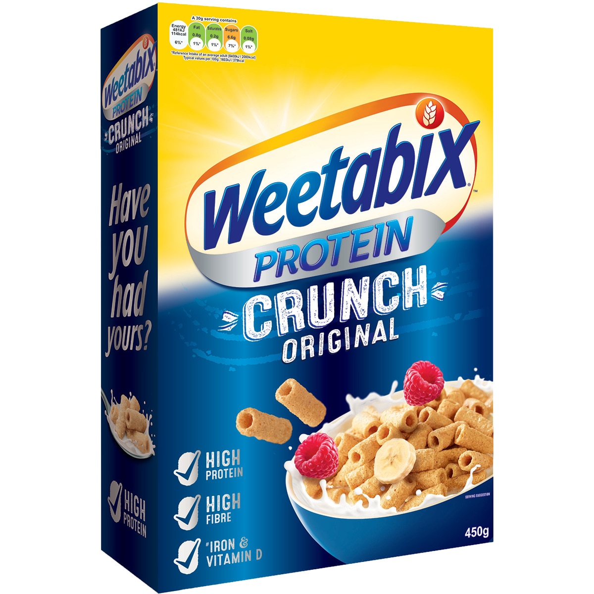 Cereais Proteína Crunch embalagem 450 g