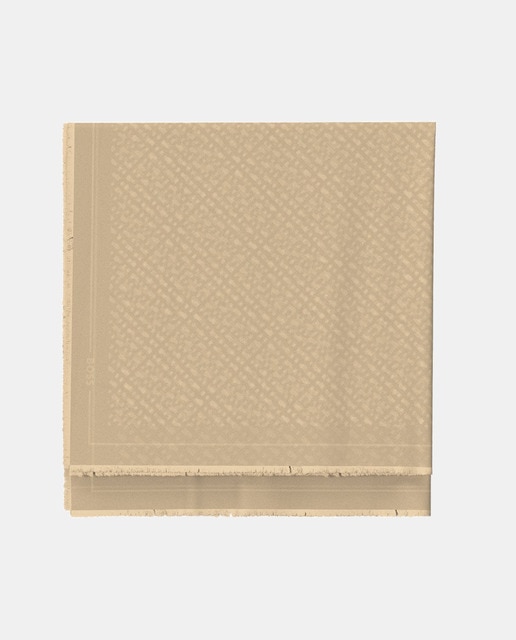 Imagem 0 de Écharpe Estampado em Jacquard no mesmo Tom Fabricado em Modal e Lã Virgem de Toque Extrassuave 120x120 cm - Bege