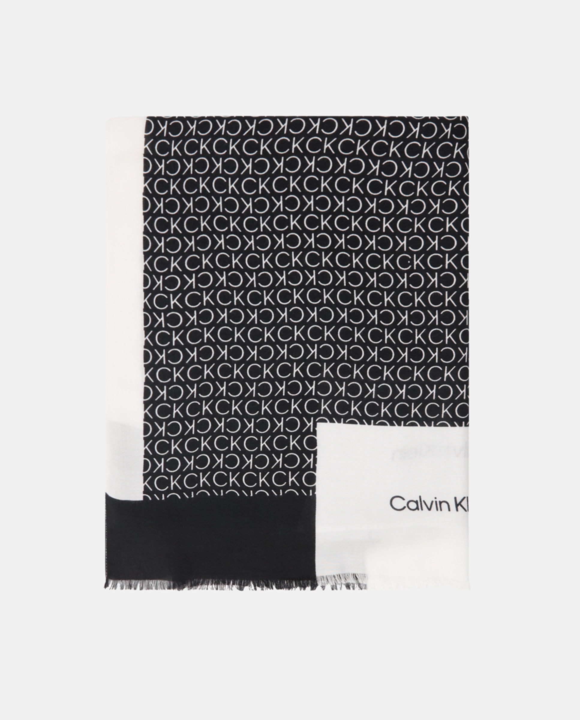 Lenço com Monograma - 70 x 70 cm Preto-1