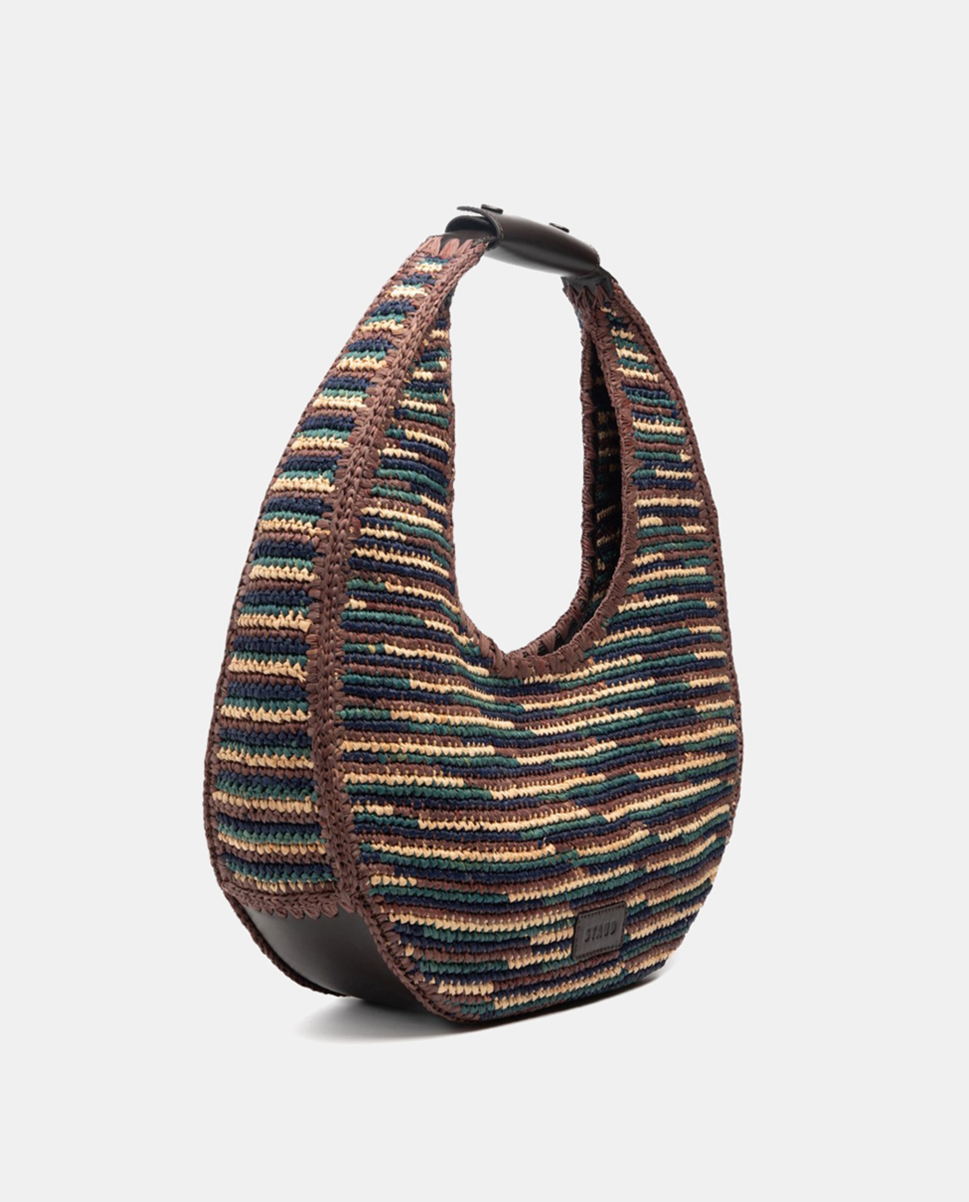 Mala de Ombro Modelo Moon de Ráfia Multicolor-2