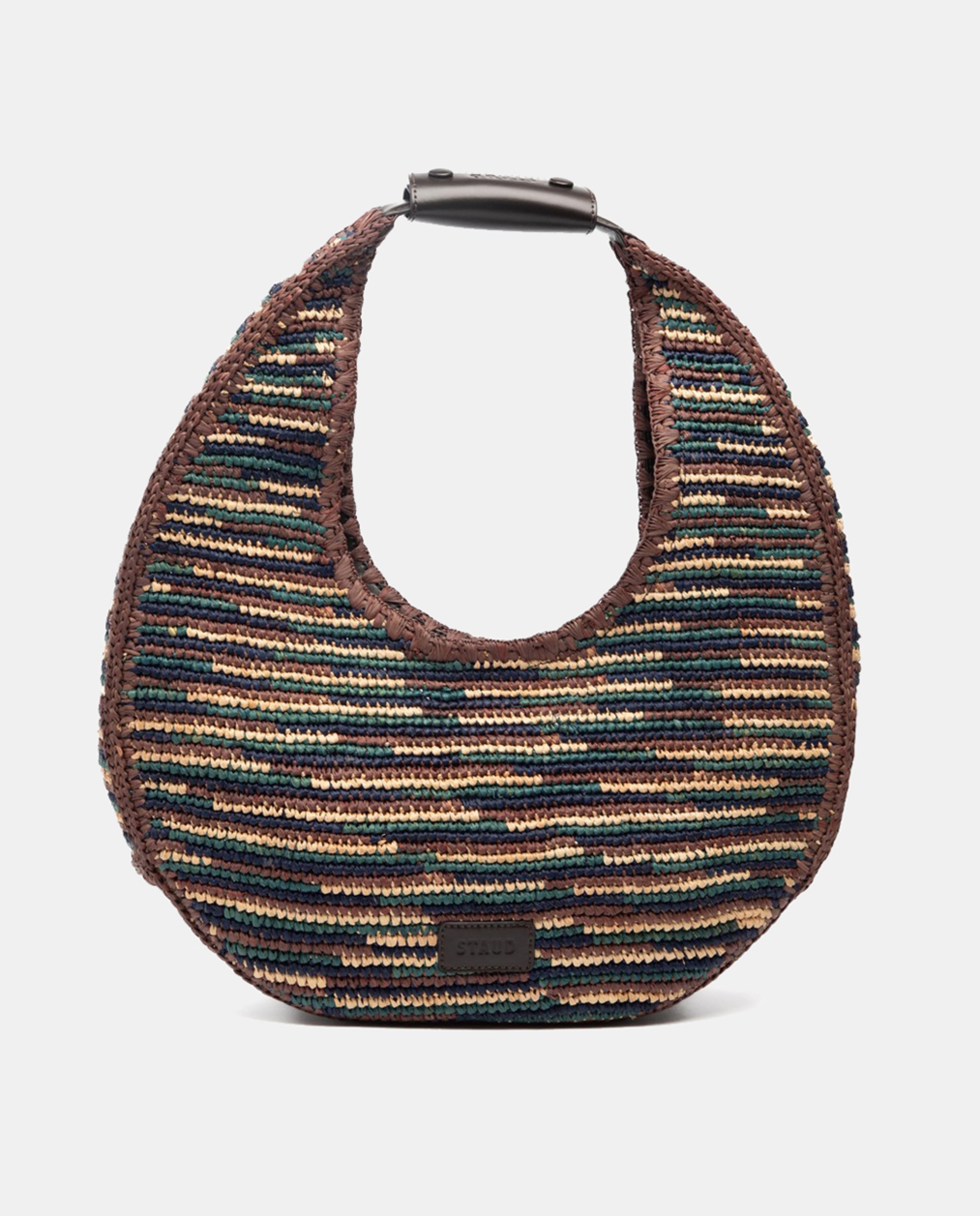 Mala de Ombro Modelo Moon de Ráfia Multicolor-1