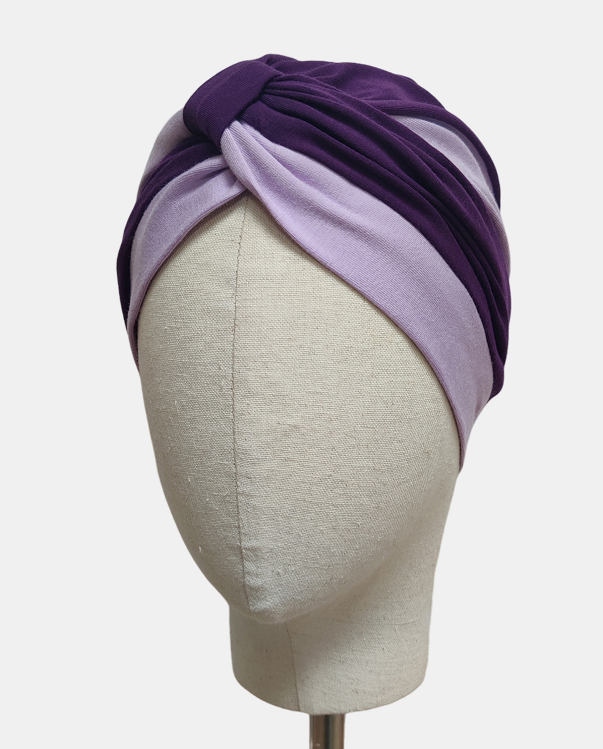 Turbante Oncológico Bicolor Cruzado no Centro Lilás-1