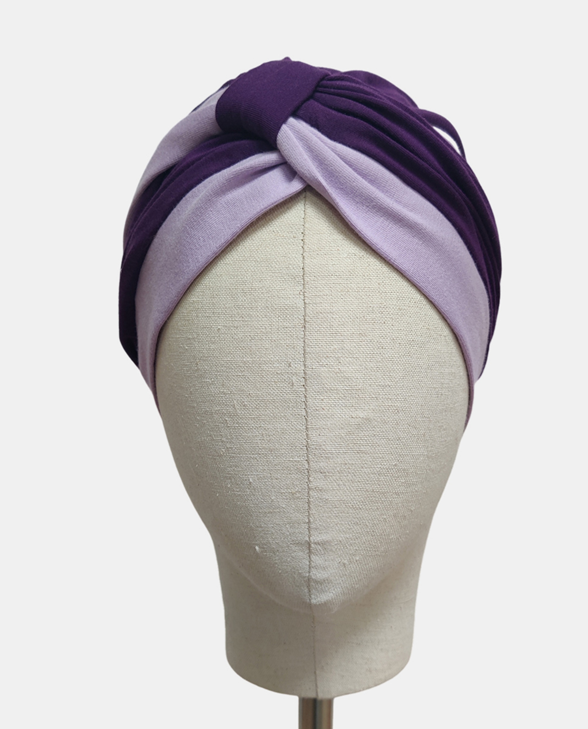 Turbante Oncológico Bicolor Cruzado no Centro Lilás-2