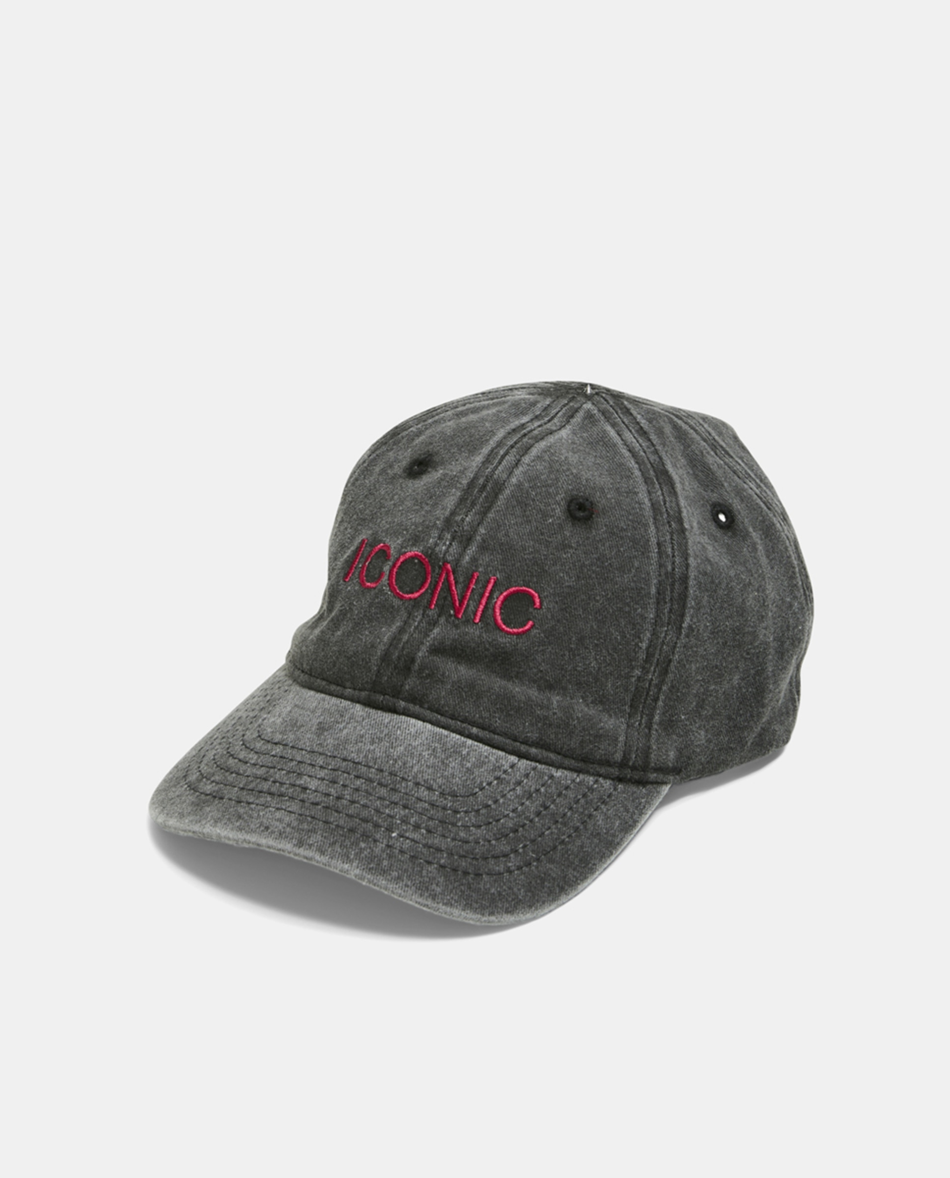 Boné com Efeito de Lavagem e Mensagem Preto-1
