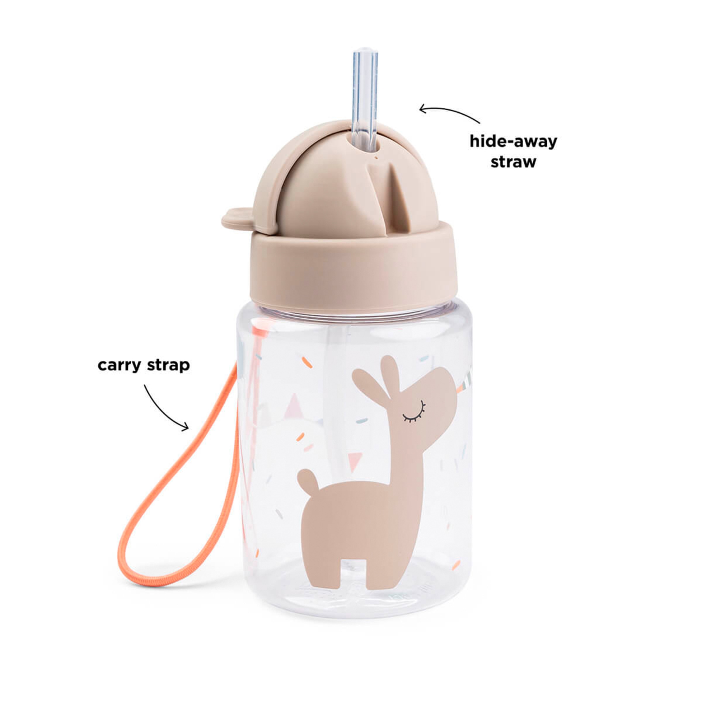 Botella con pajita Done by Deer tritan 280ml Arena-3