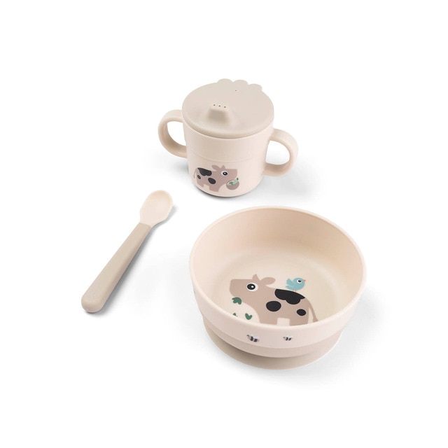 Imagen 0 de Set mi primera vajilla Done by Deer con bowl c/ventosa, taza aprendizaje y cuchara