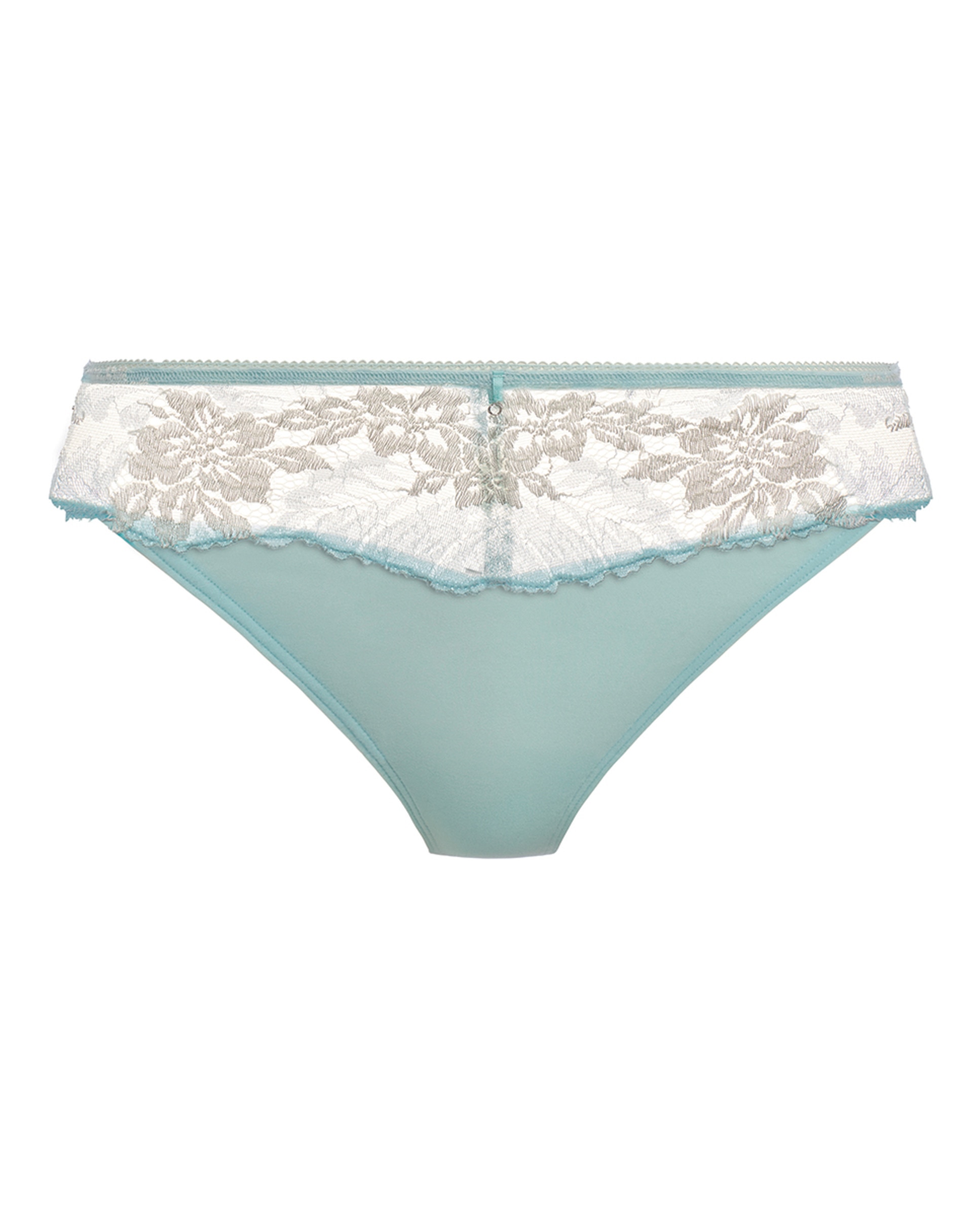 Tanga de Cintura Baixa com Renda Floral Verde-3
