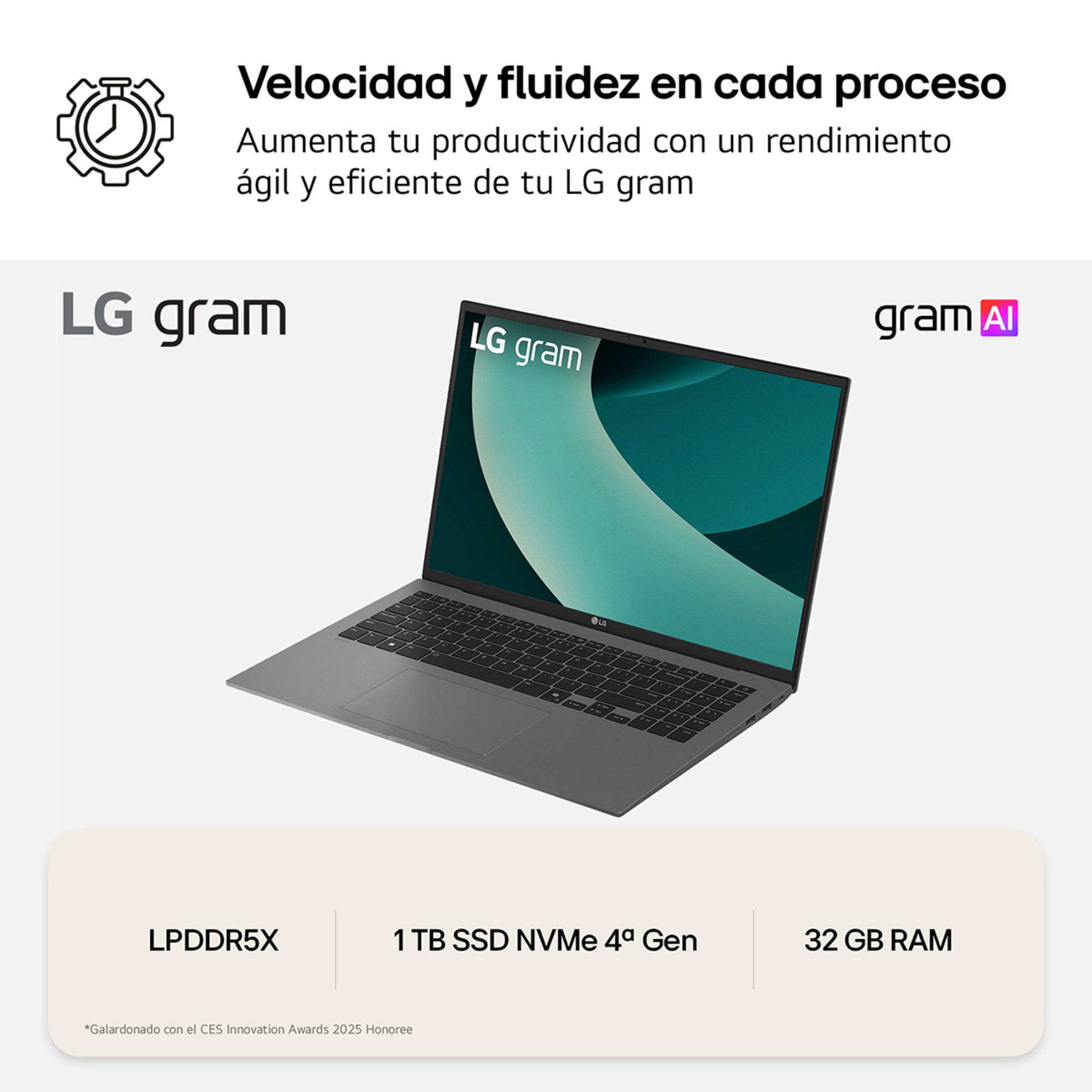 Portátil LG gram 16Z90TL, Intel Core Ultra 7-258V, 32GB, 1TB SSD, 16", W11 Negro-9