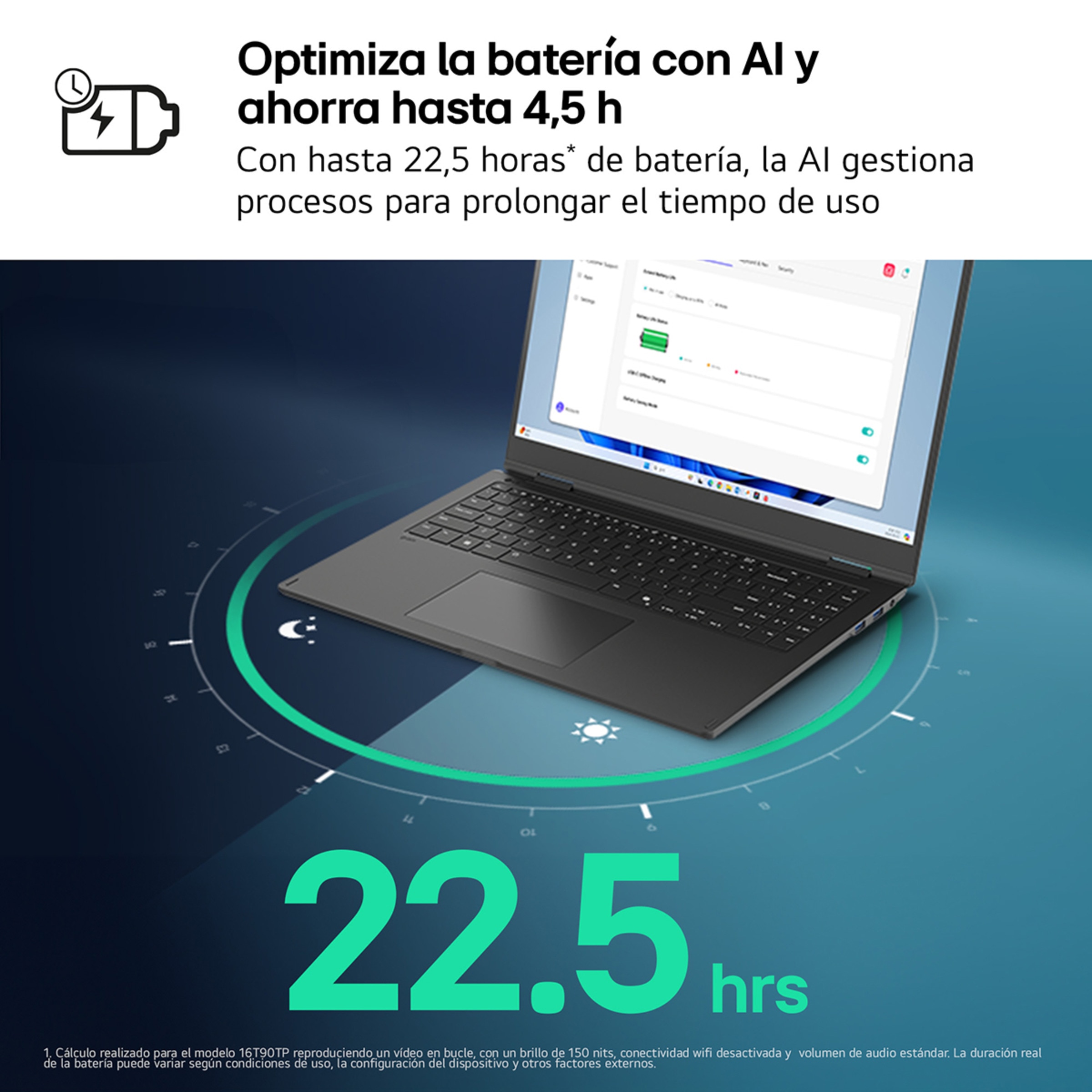 Portátil LG gram 16ZD90T, Intel Core Ultra 7-255H, 16GB, 1TB SSD, 16", Sin SO Negro-3