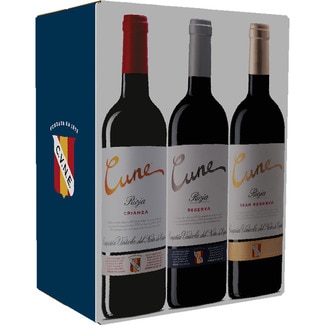 estuche ahorro vinos tinto 2 crianza + 2 reserva + 2 gran reserva estuche 6 botellas 75 cl - Cune