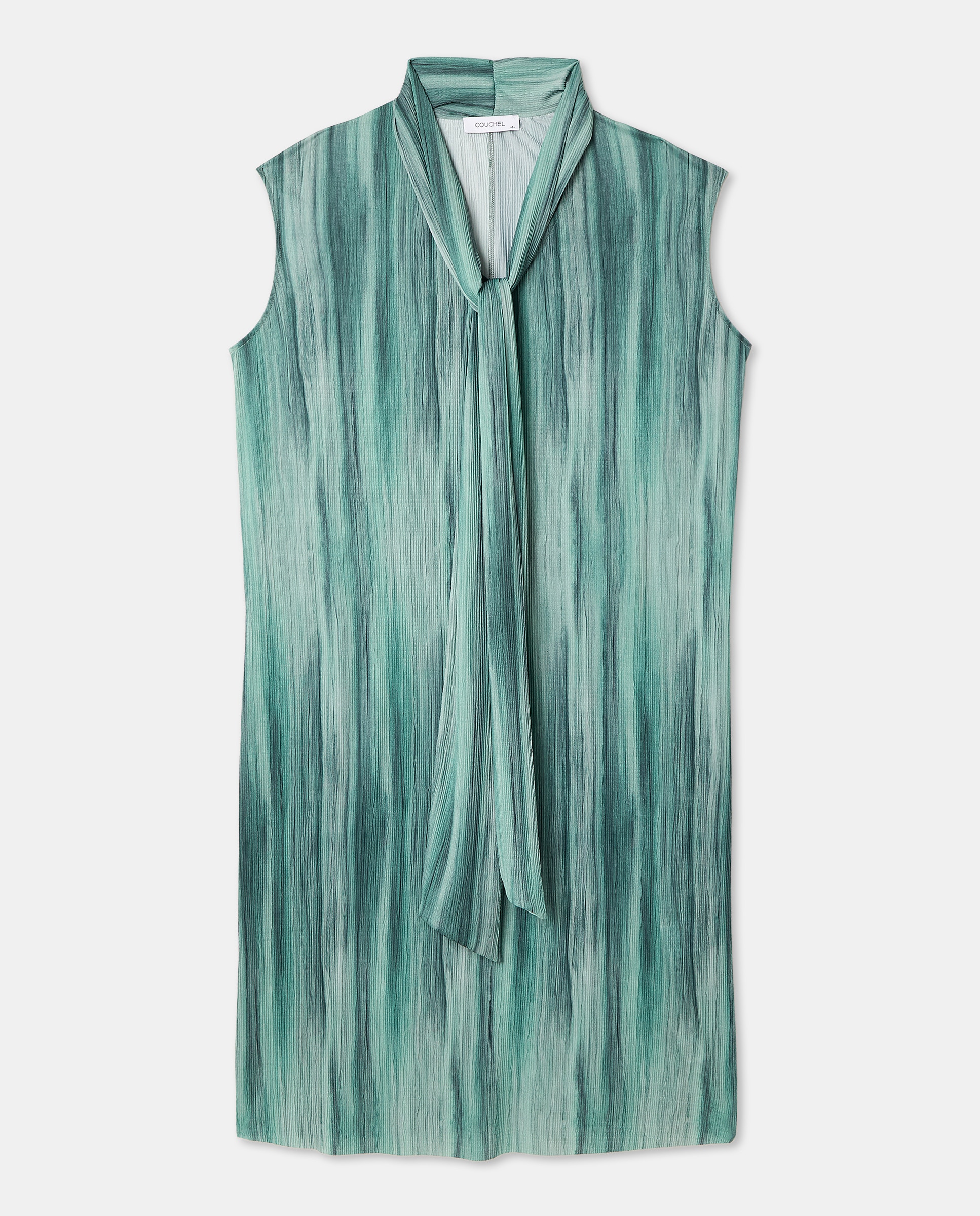 Vestido Comprido sem Mangas e com Estampado Verde-5