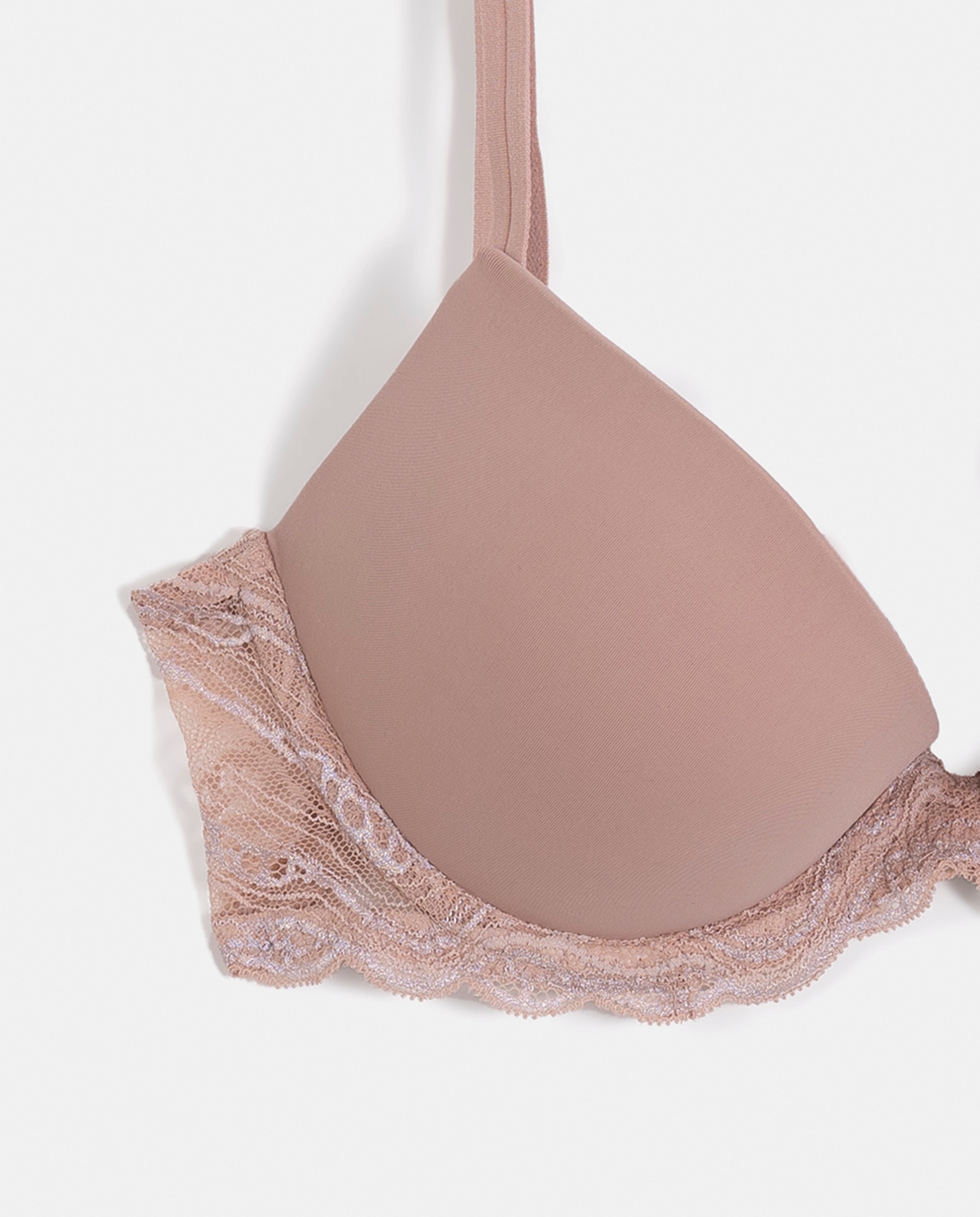 Soutien com Enchimento Sensual Stretch Lace Bege-2