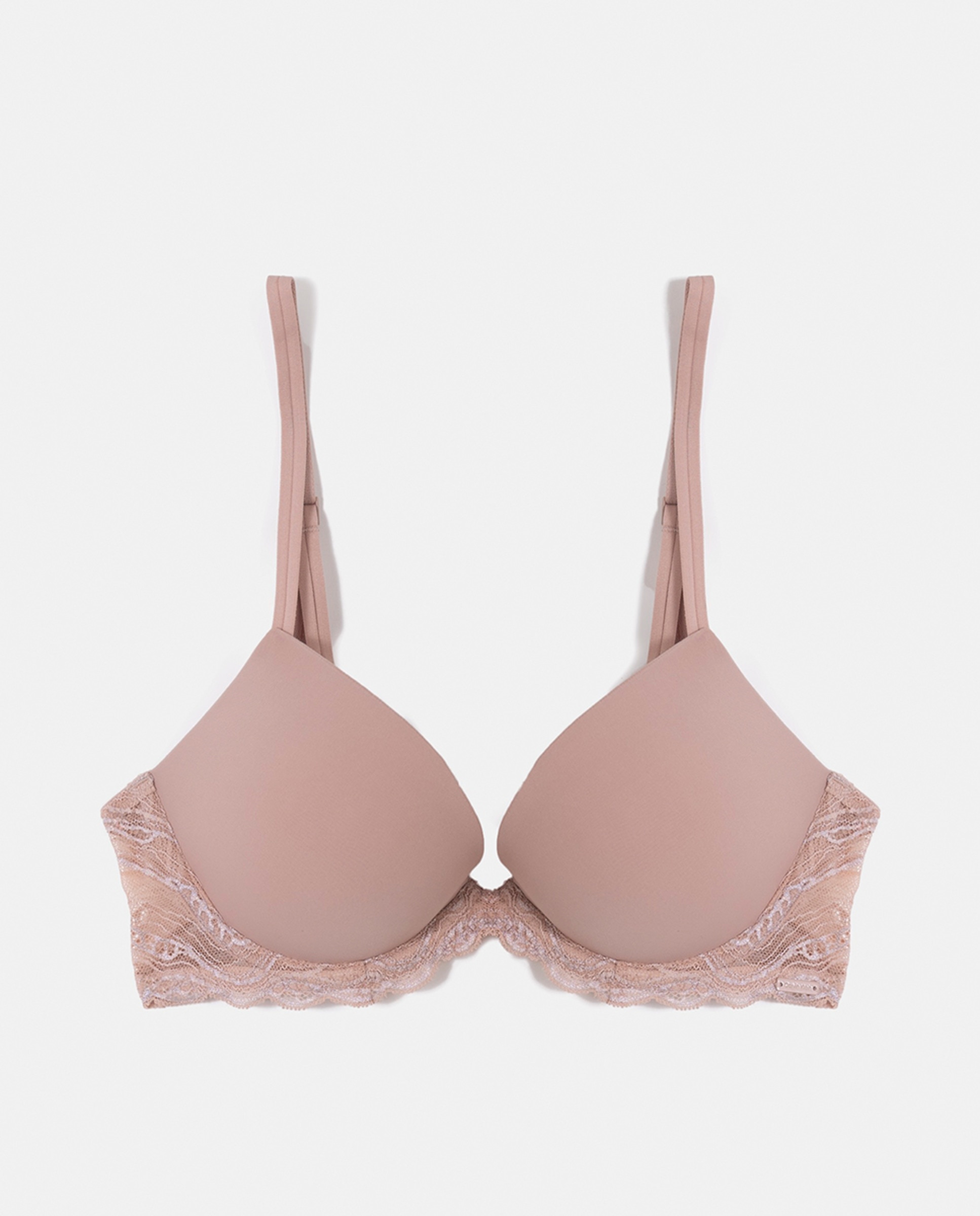 Soutien com Enchimento Sensual Stretch Lace Bege-1