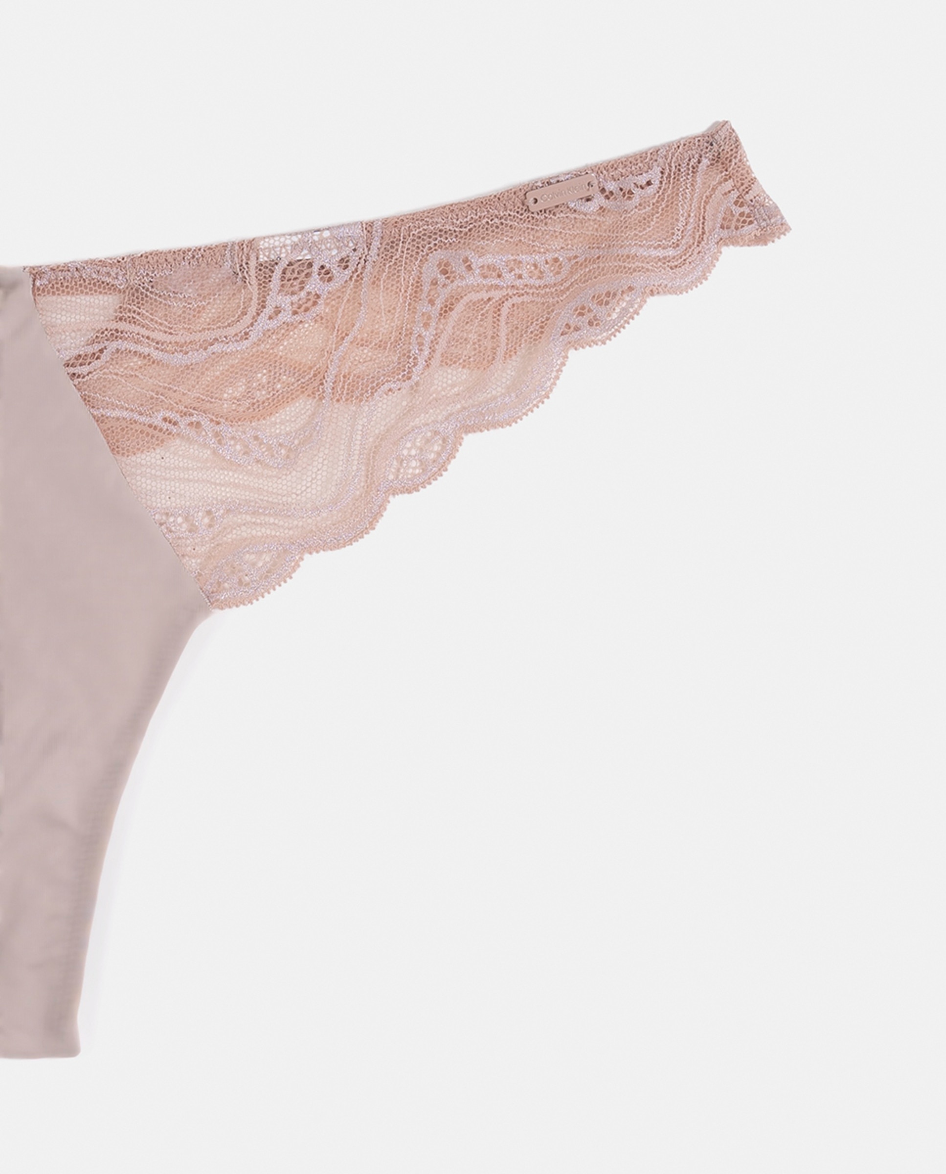 Tanga Sensual Stretch Lace Bege-3