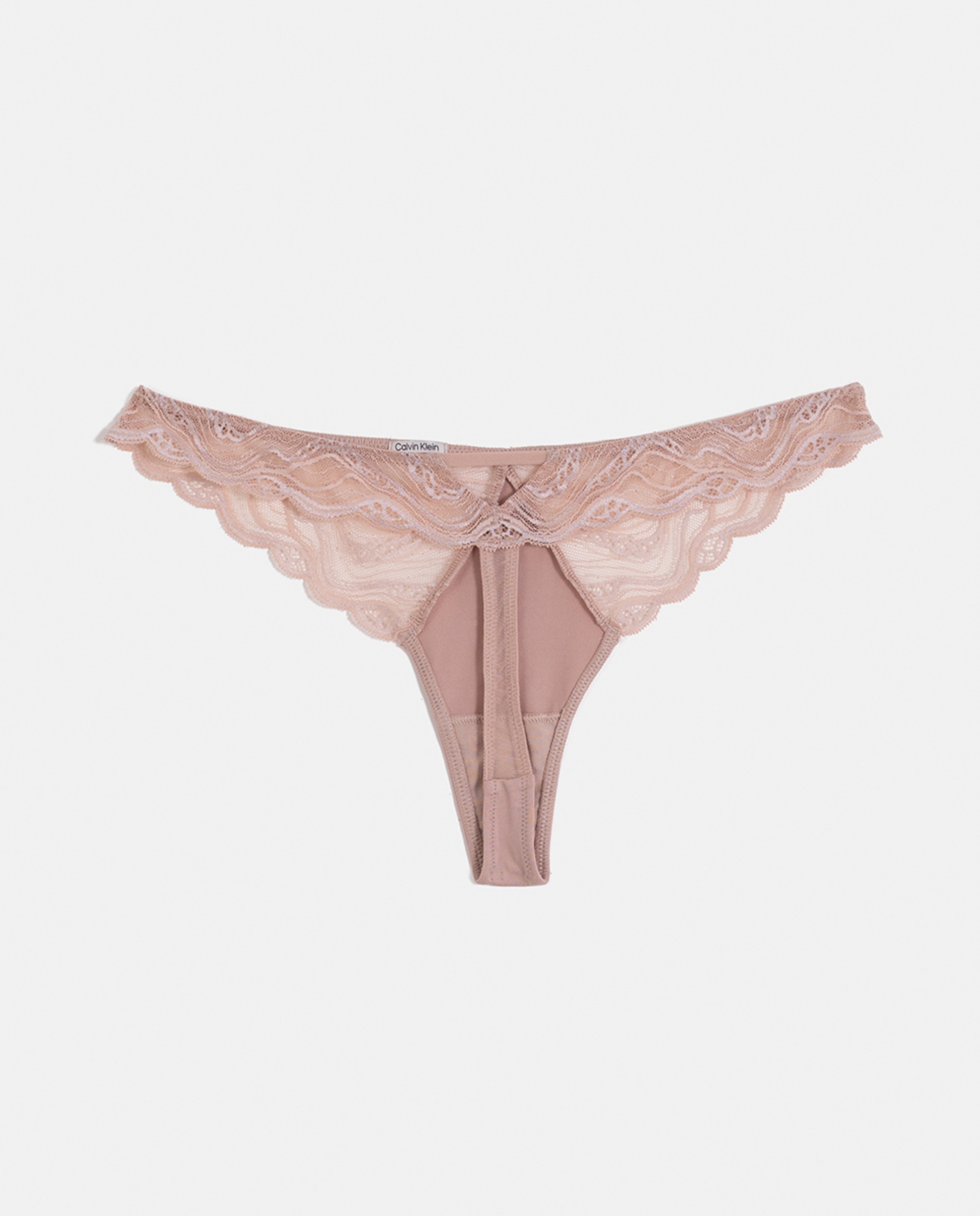 Tanga Sensual Stretch Lace Bege-2
