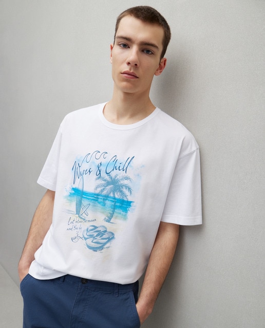 Imagem 0 de T-shirt Relaxed Fit com Manga Curta
