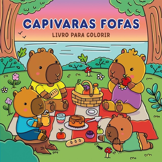 Imagem 0 de Capivaras Fofas - Livro para Colorir