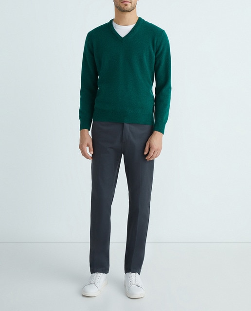 Imagen 0 de Jersey de hombre de punto "lambswool" cuello pico