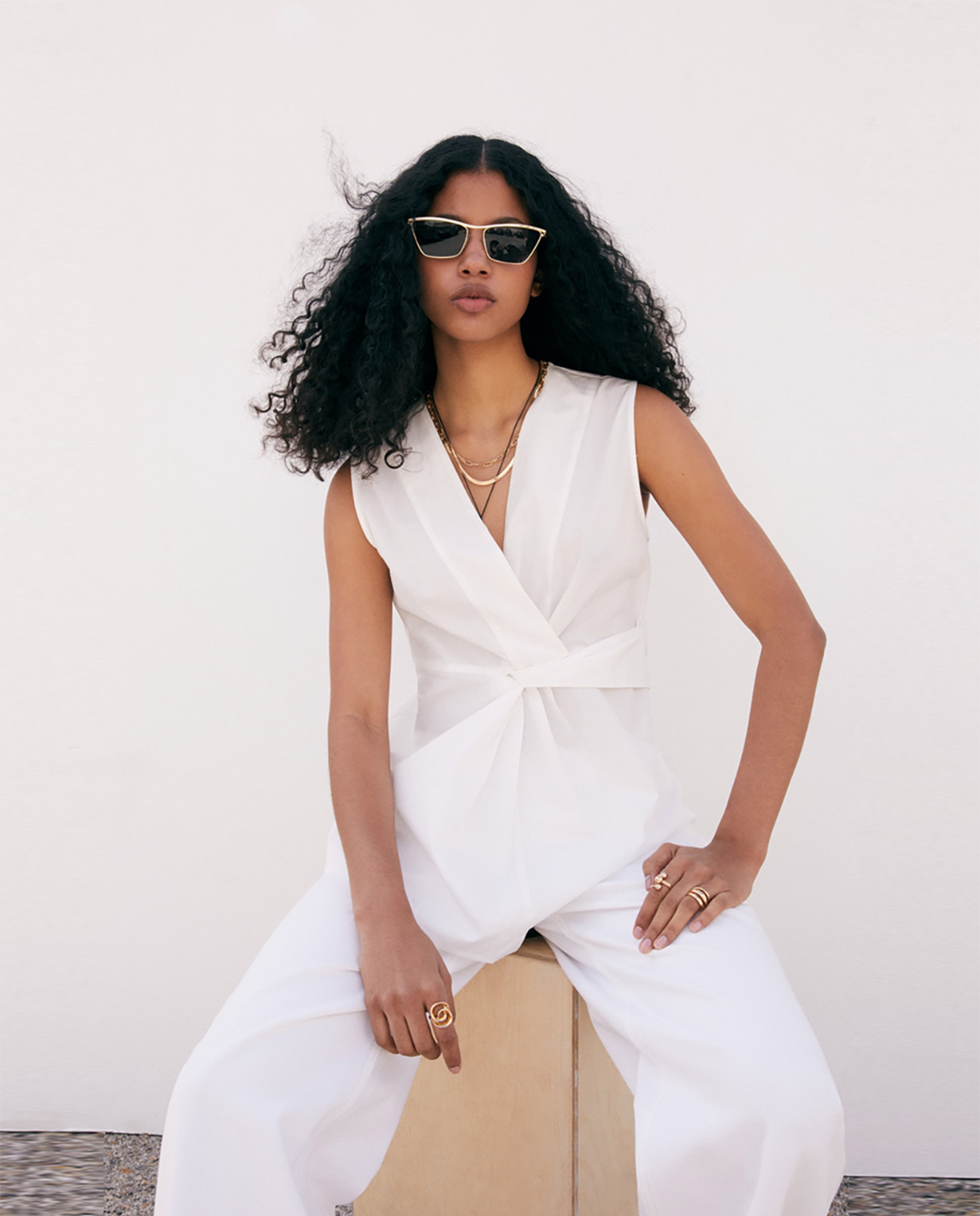 Blusa de Popelina Cruzada Branco-5