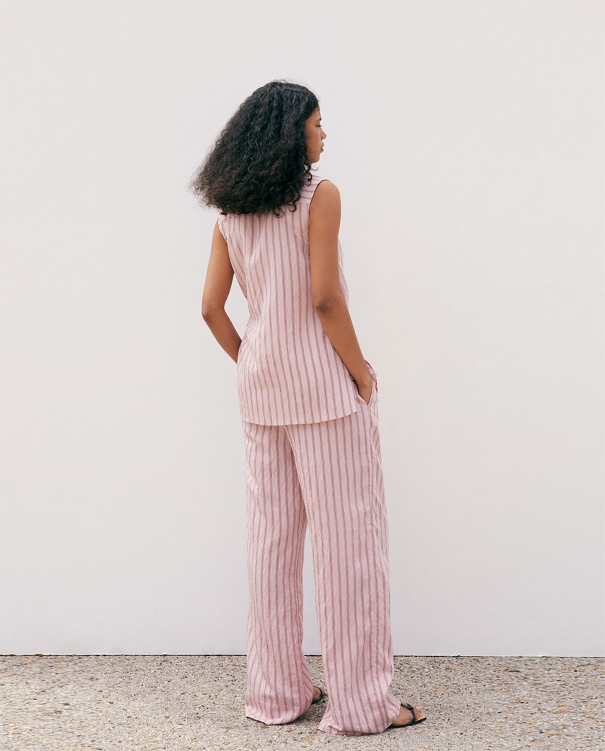 Top às riscas Rosa-5