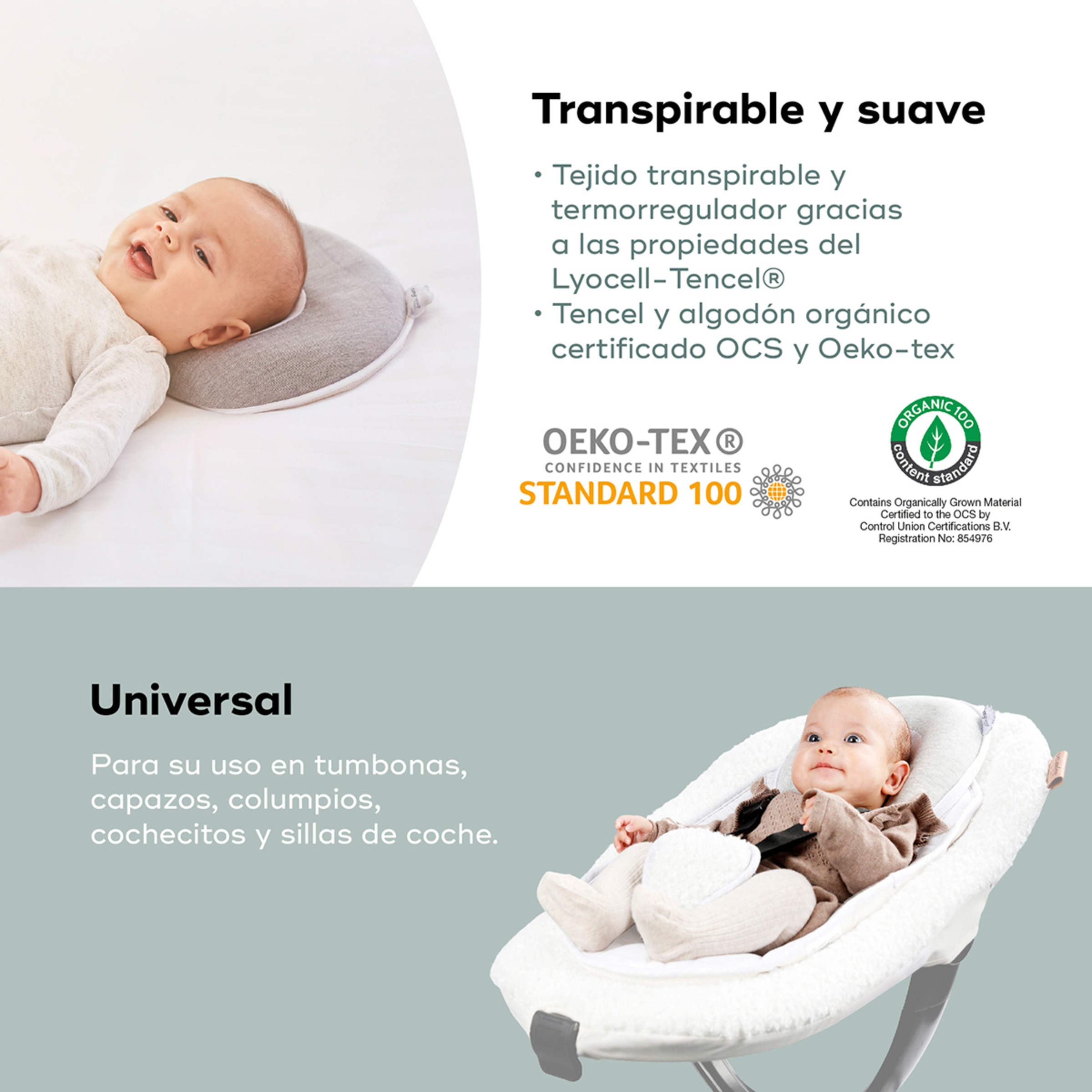 Almofada Cosyhead Fresh Cinzento-claro-4