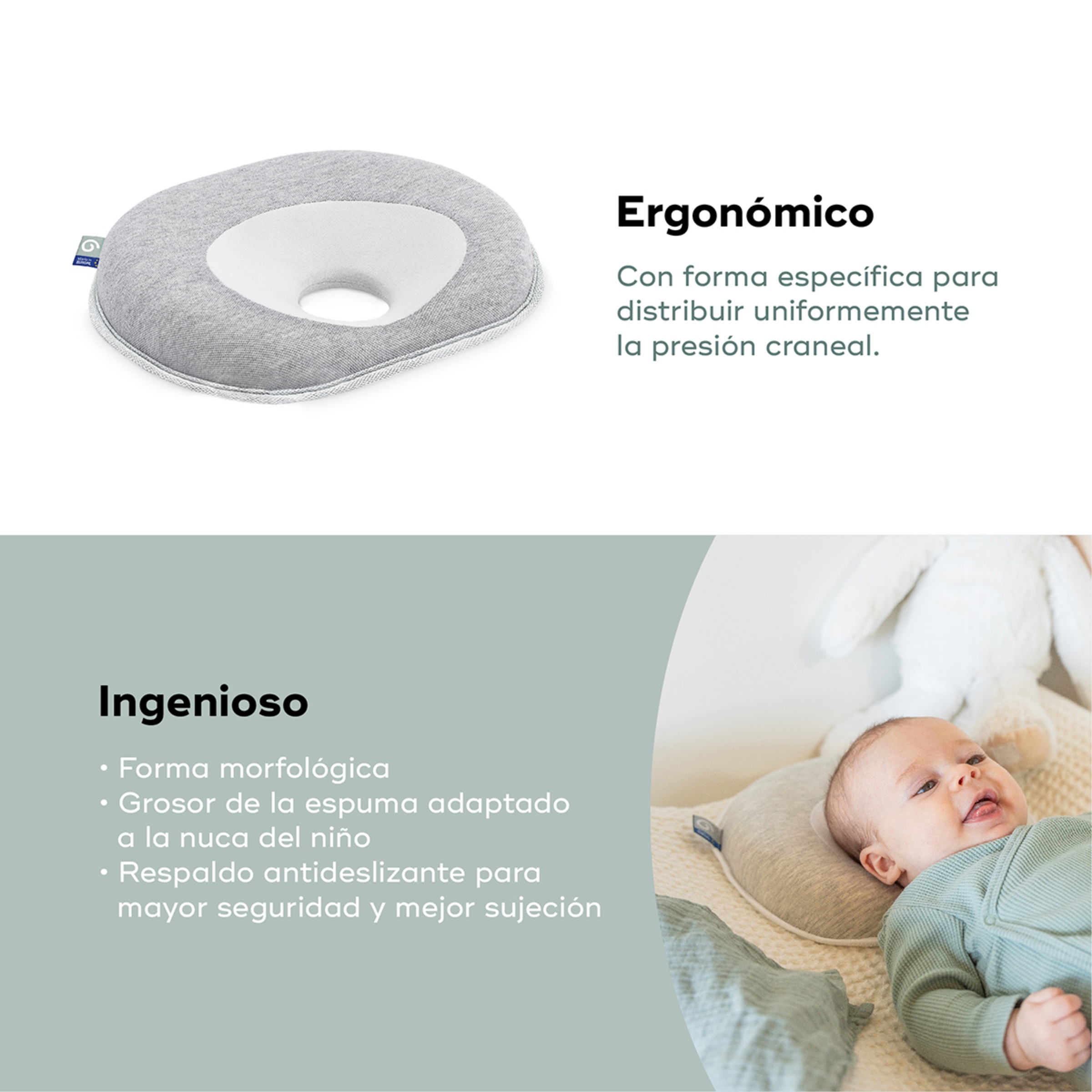 Almofada Cosyhead Fresh Cinzento-claro-5