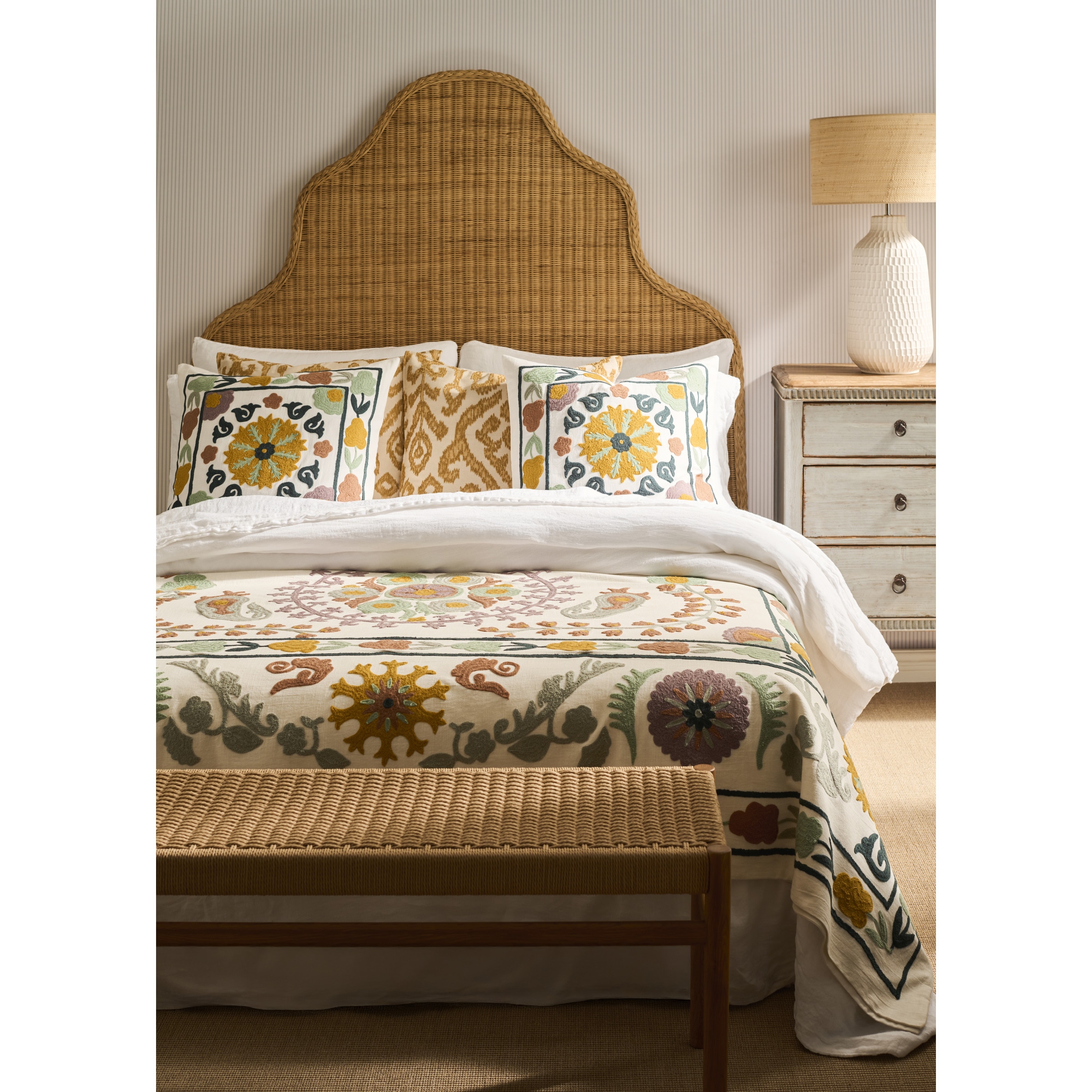 Conjunto de Capa de Edredão Linho Room Branco-7