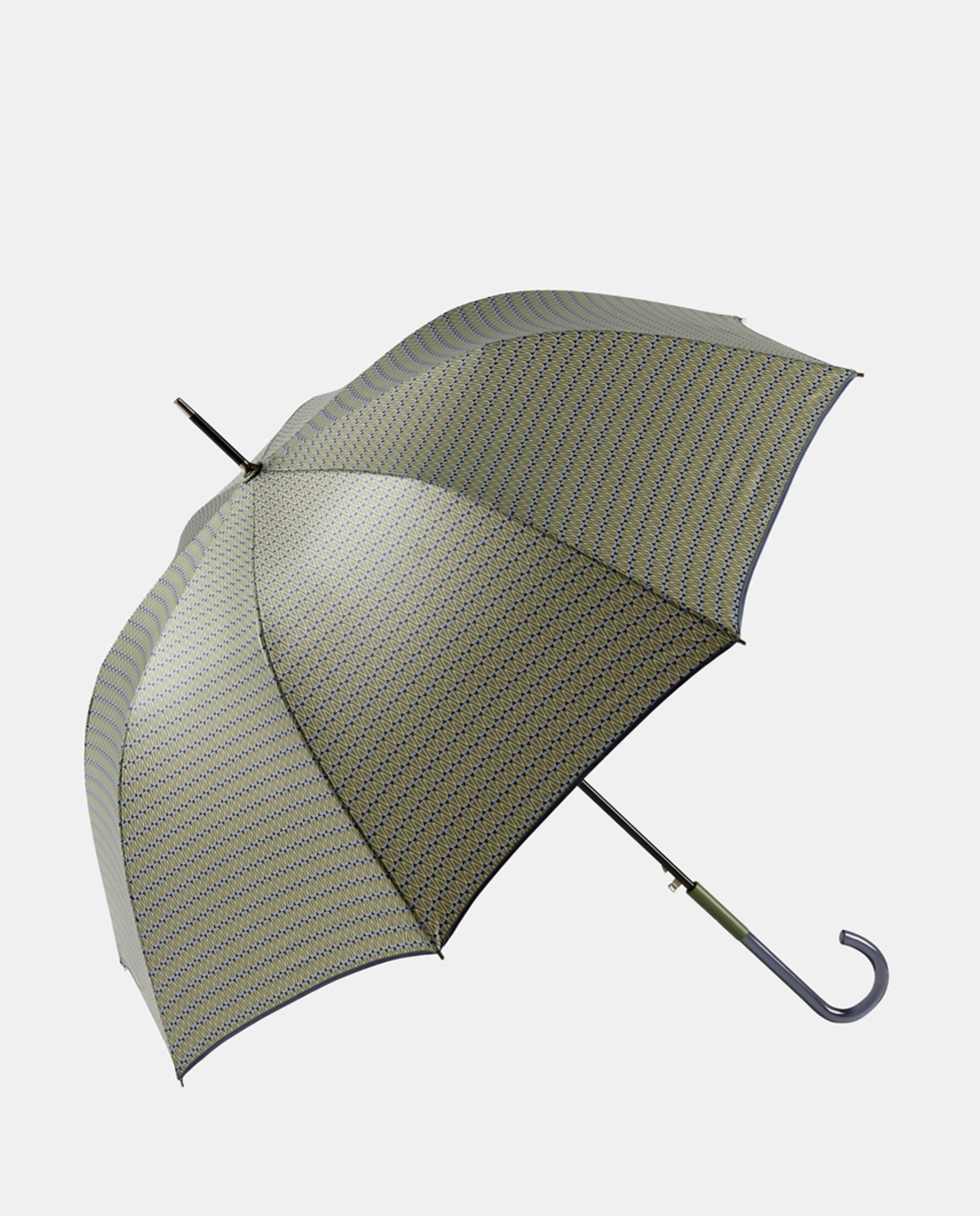 Guarda-Chuva Sra Automático de Alumínio com Varetas de Fibra de Vidro e Punho Curvo Verde-1