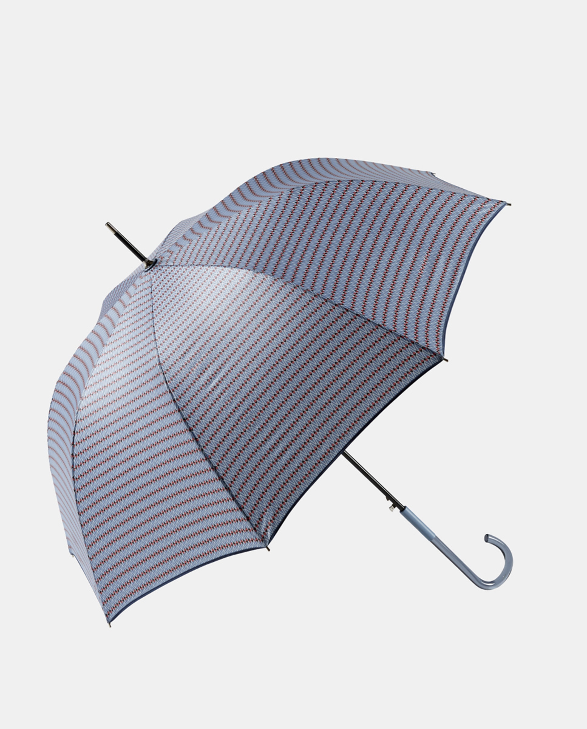 Guarda-Chuva Sra Automático de Alumínio com Varetas de Fibra de Vidro e Punho Curvo Azul-1