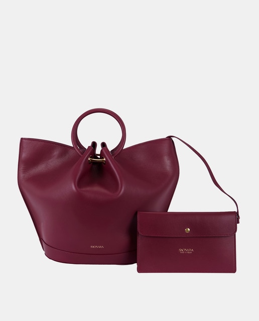 Imagem 0 de Mala de Mão Grande em Pele com Carteira Interior