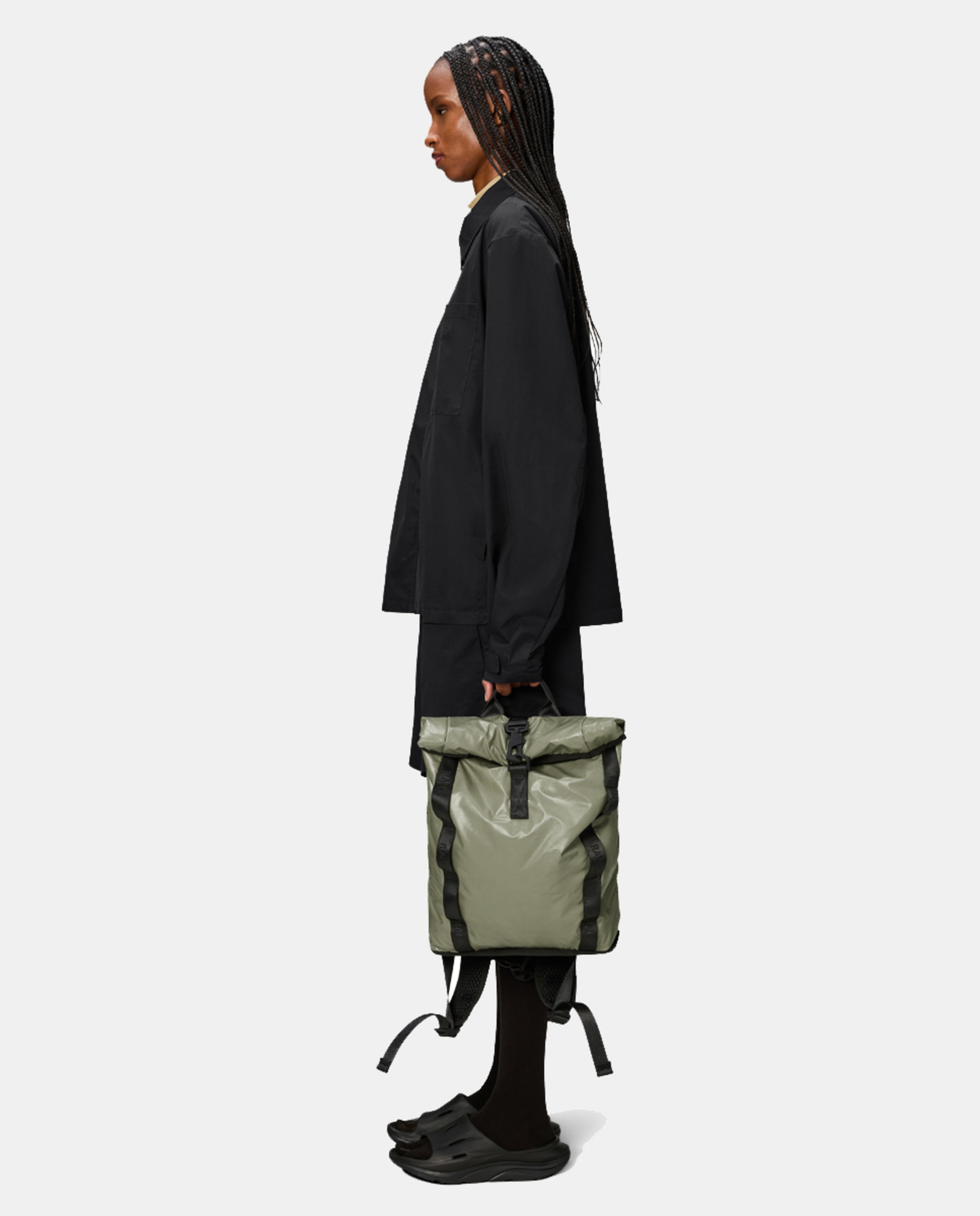 Mochila Sibu Rolltiop Rucksack Mini - Preto Verde-claro-3