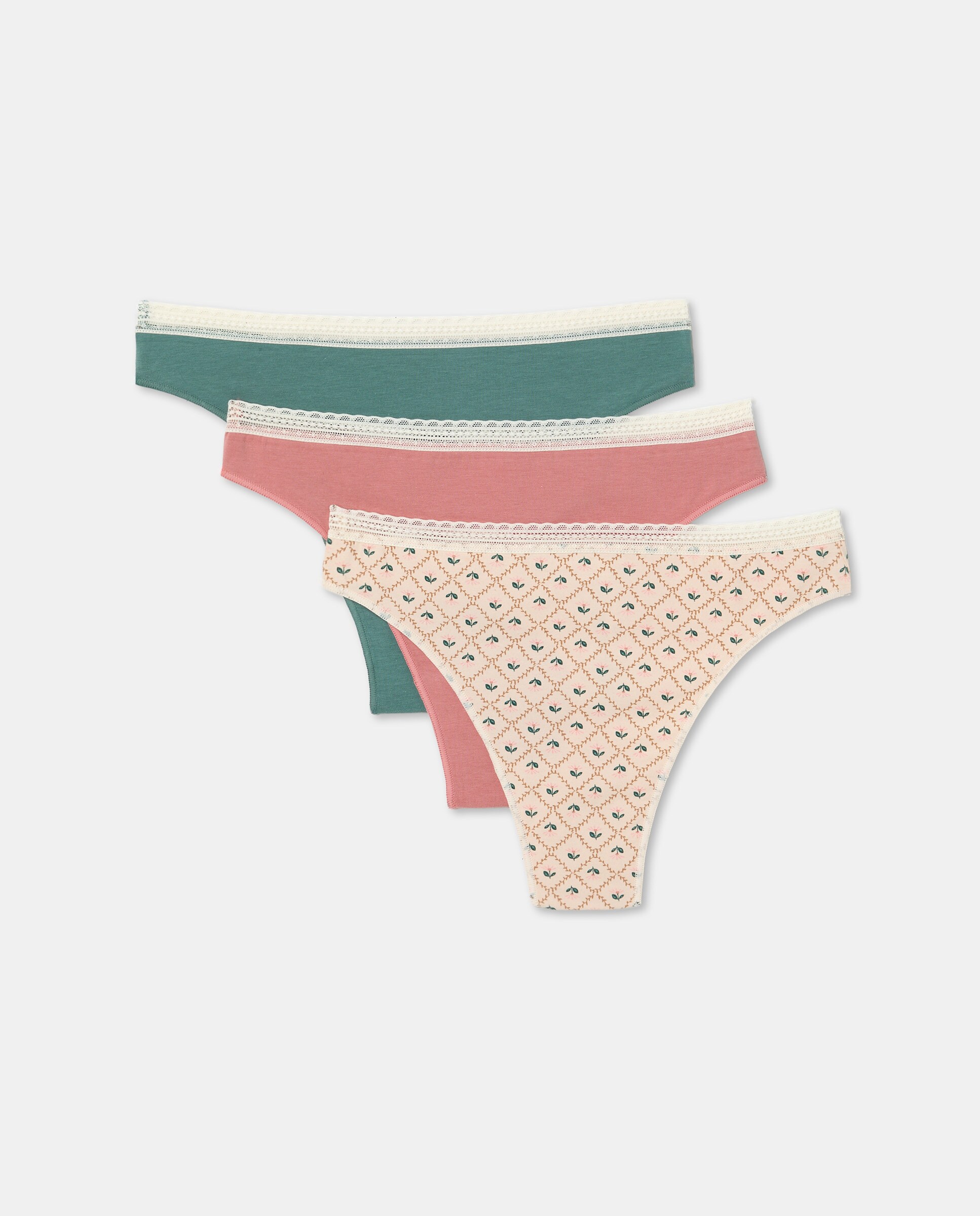 Pack de Três Cuecas de Algodão Multicolor-3