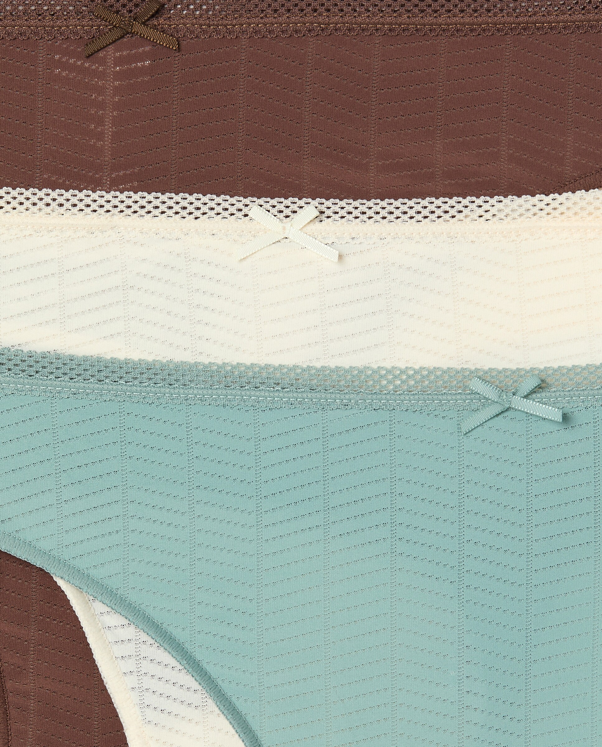 Pack de Três Tangas de Microfibra Castanho-4